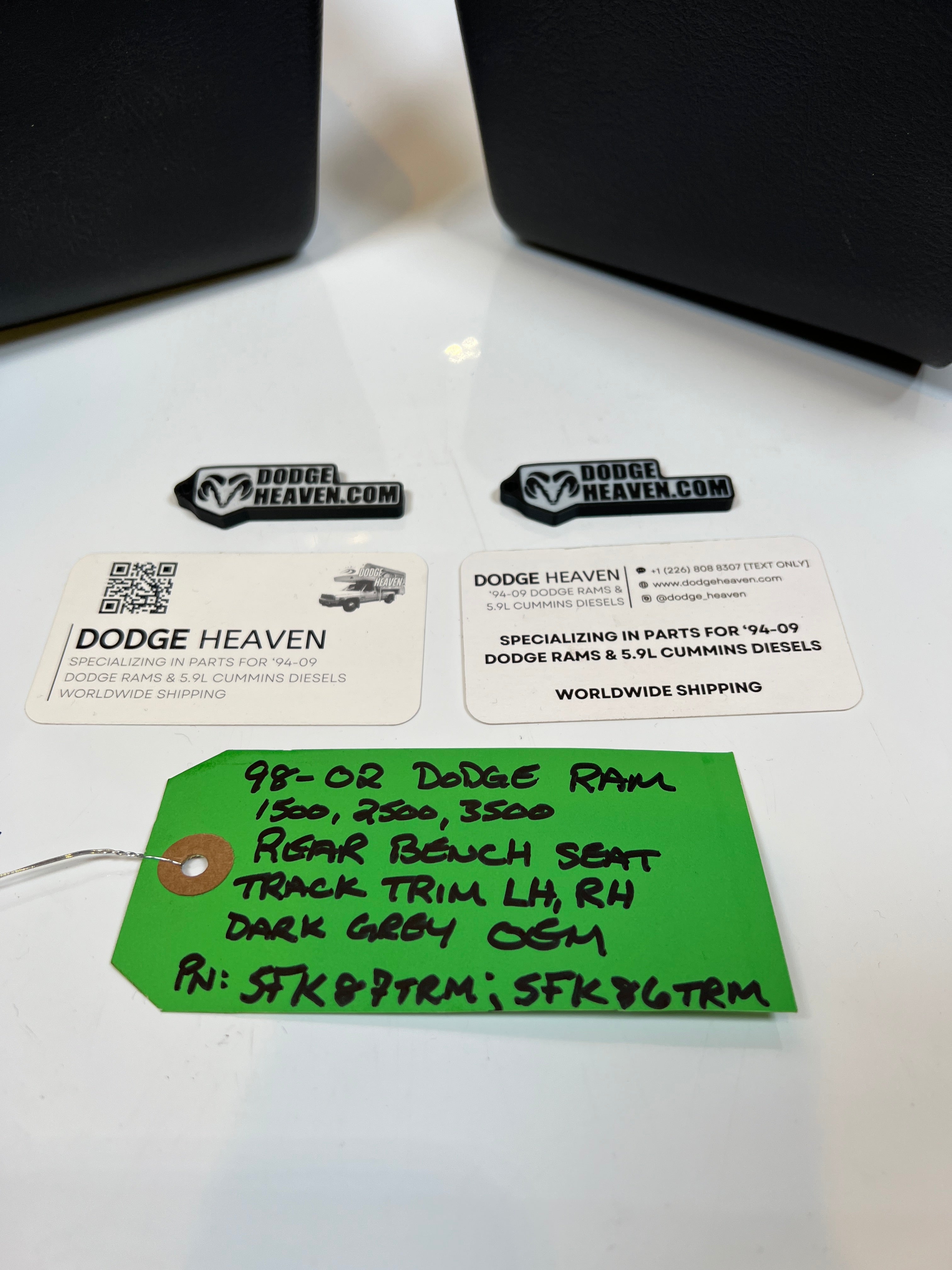 1998-2002 Dodge Ram LH / RH Rear Seat Bracket Hinge Trim Cover Dark Grey Set