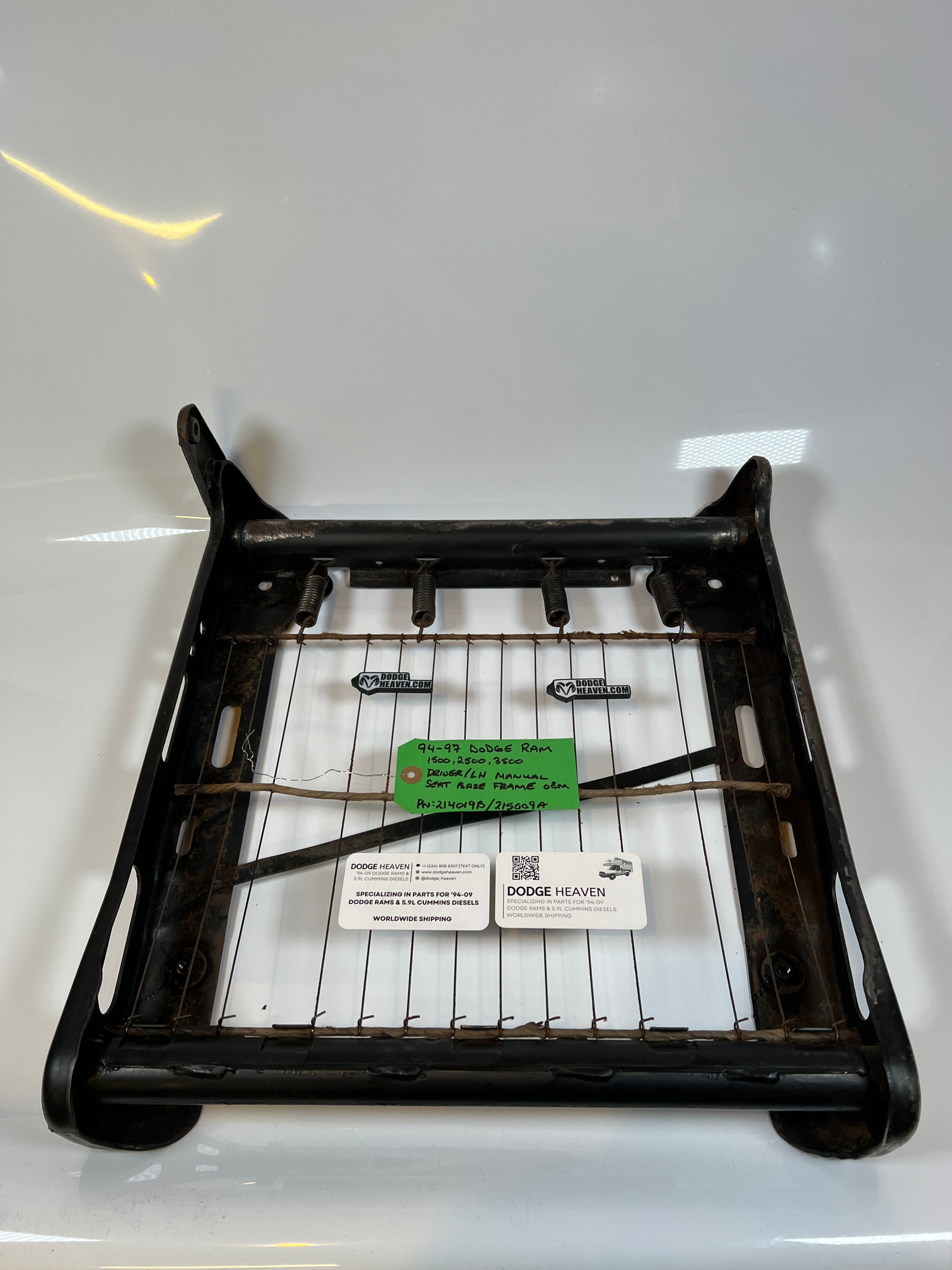 1994-1997 Dodge Ram Driver / LH manual Seat Base Frame