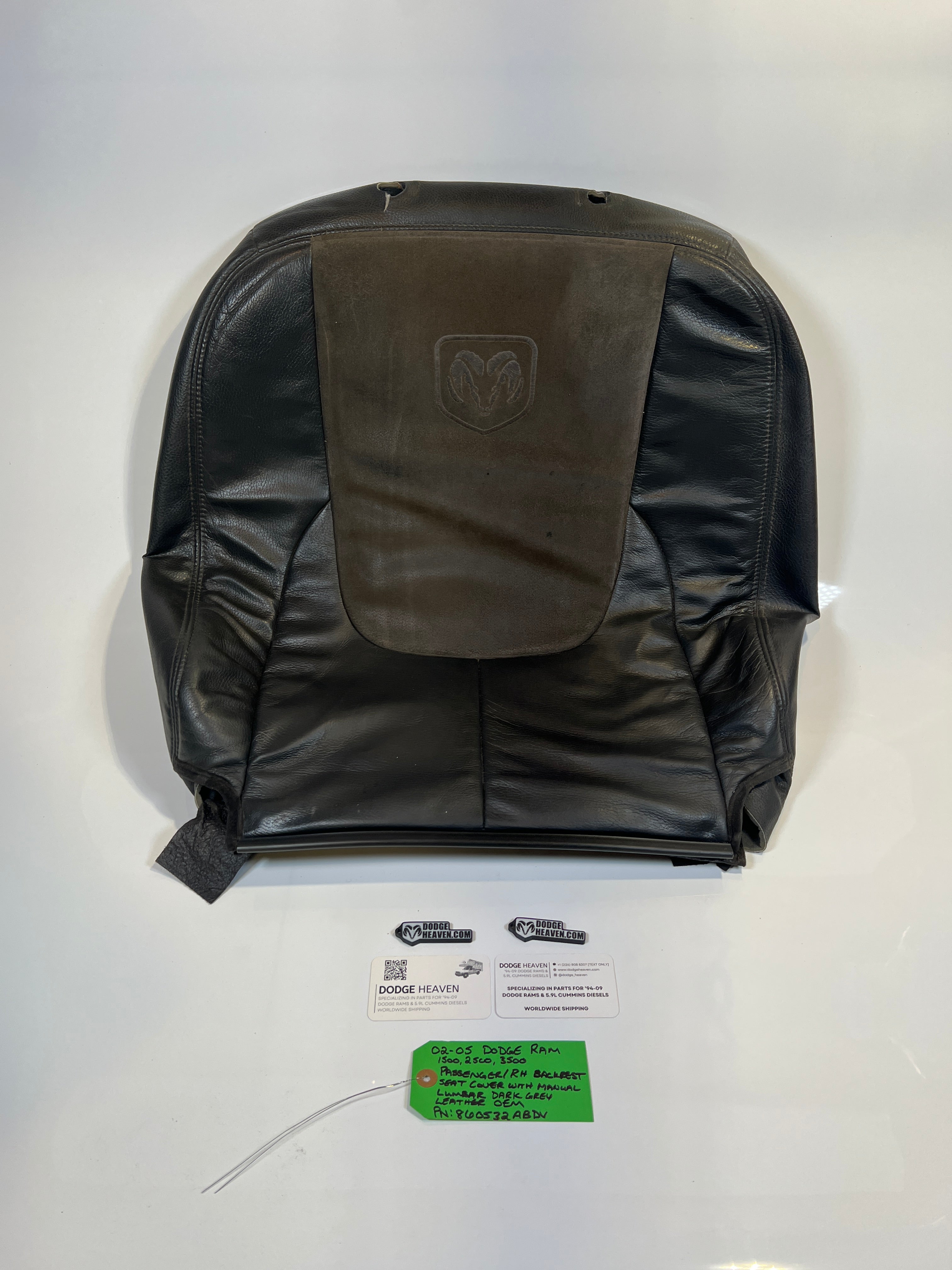 2002-2005 Dodge Ram Passenger Front Seat Back Cover Manual Lumbar