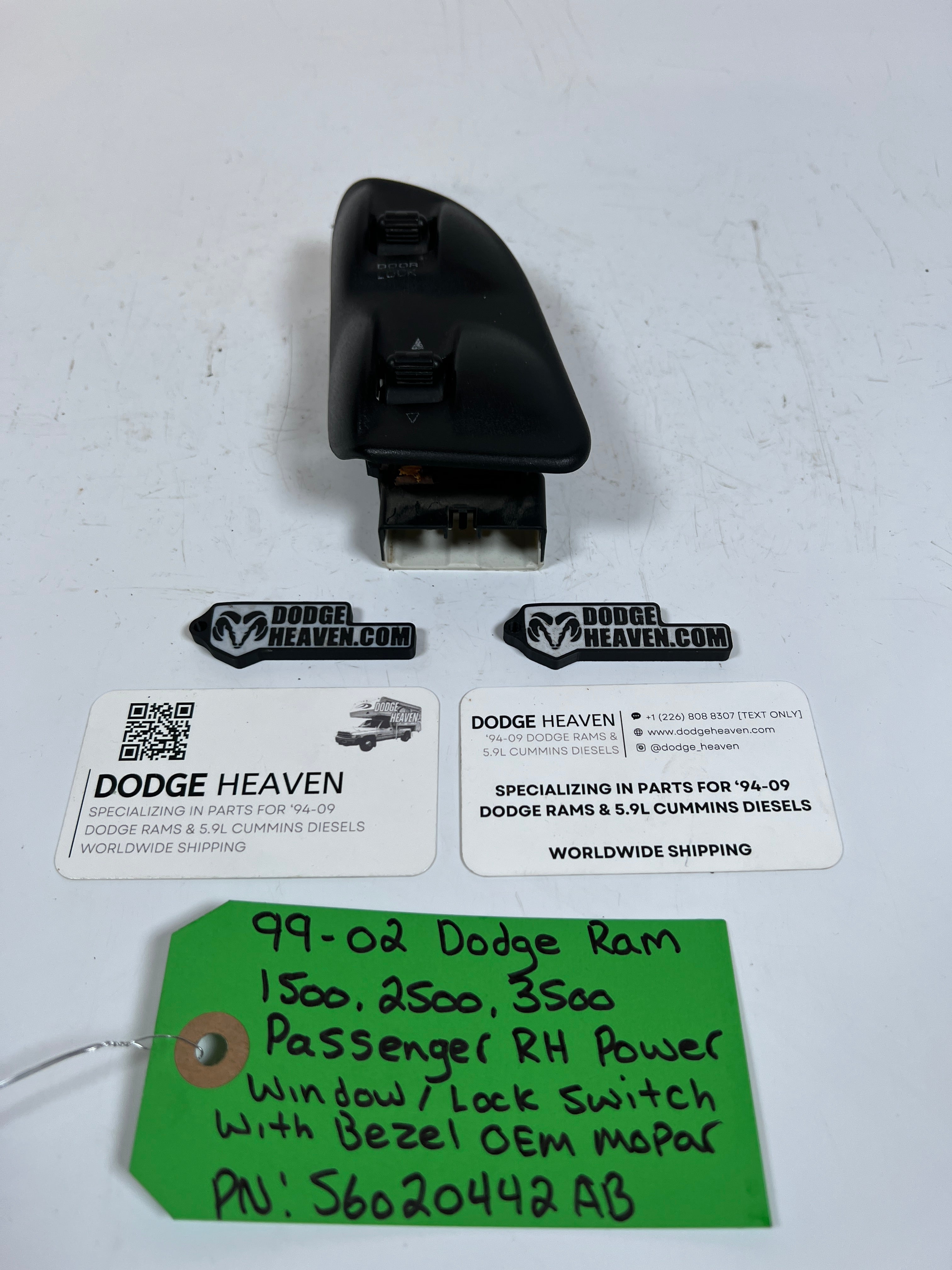 1999-2002 Dodge Ram Passenger Power Window / Lock Switch W Bezel