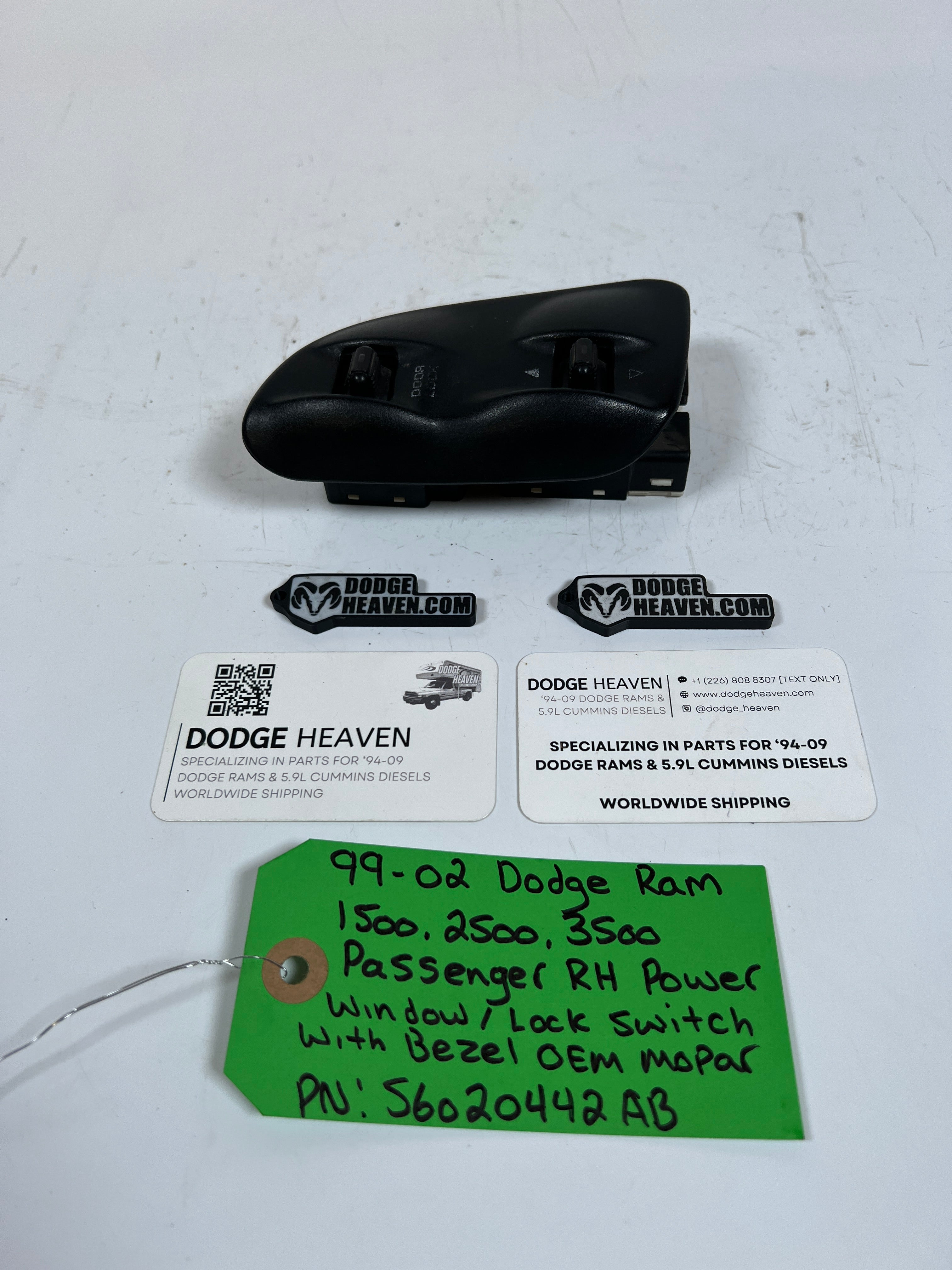 1999-2002 Dodge Ram Passenger Power Window / Lock Switch W Bezel