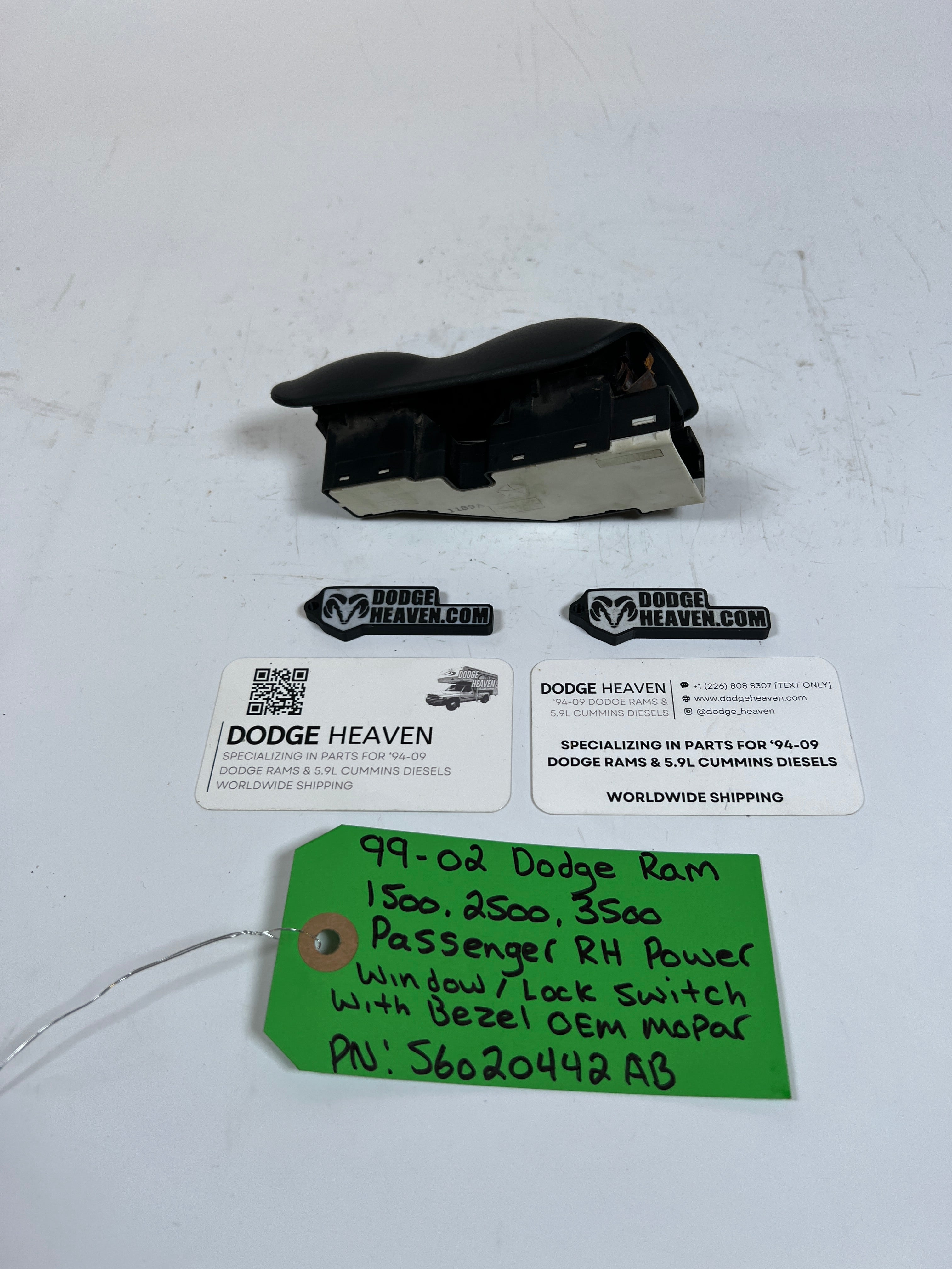 1999-2002 Dodge Ram Passenger Power Window / Lock Switch W Bezel