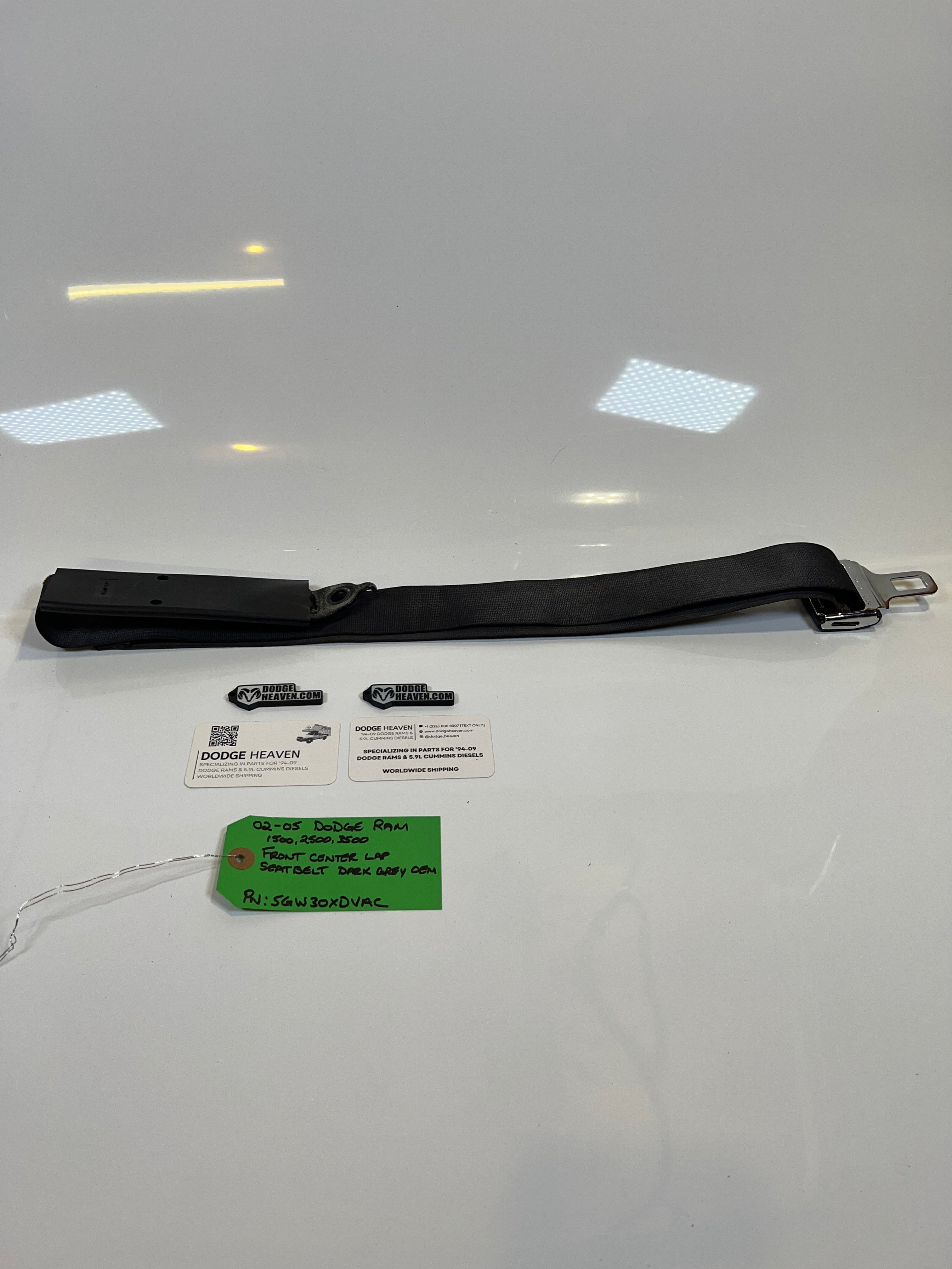 2002-2005 Dodge Ram Front Center Lap Seatbelt Dark Grey