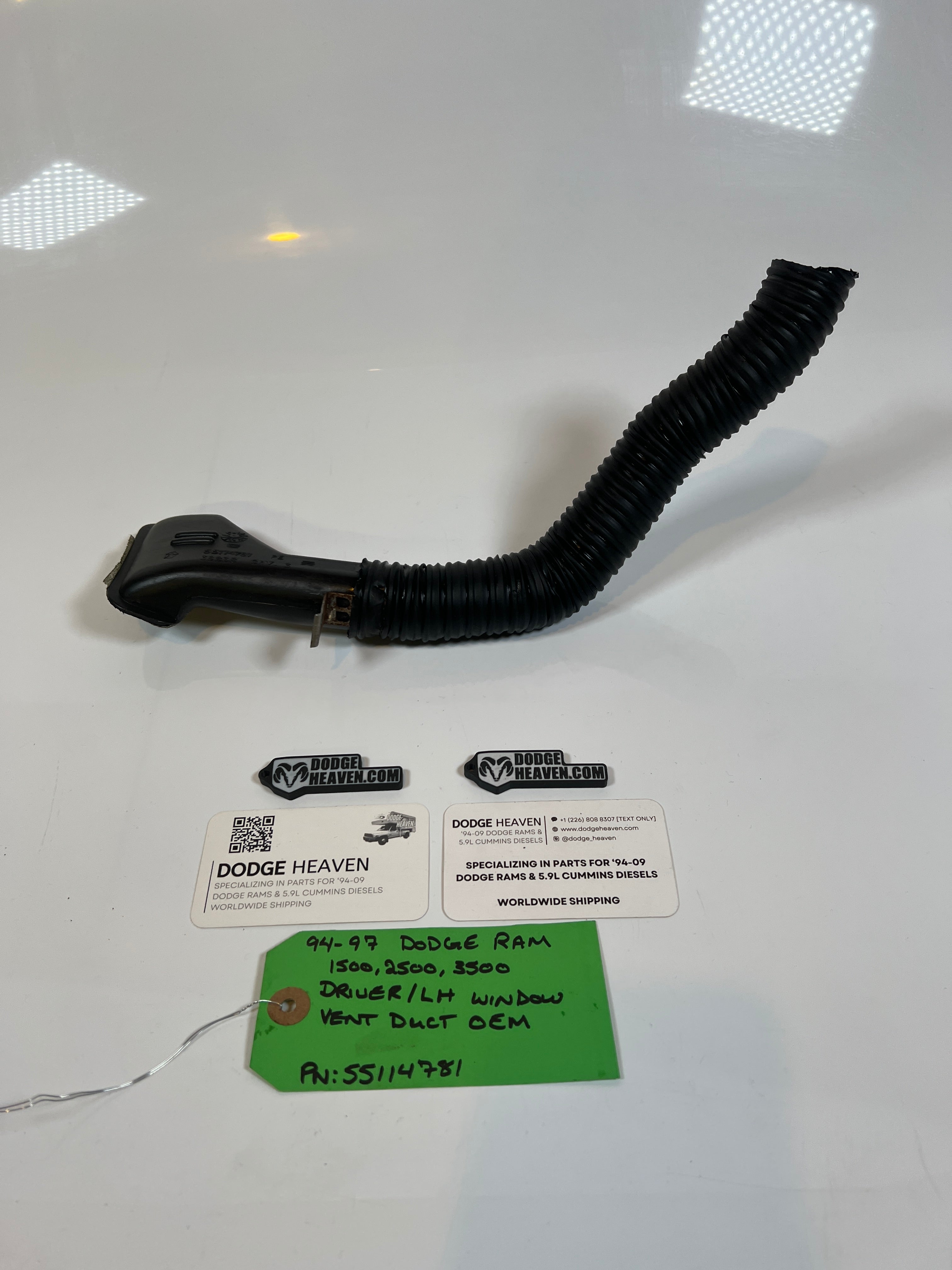 1994-1997 Dodge Ram Driver / LH Window Vent Duct 1500 2500 3500