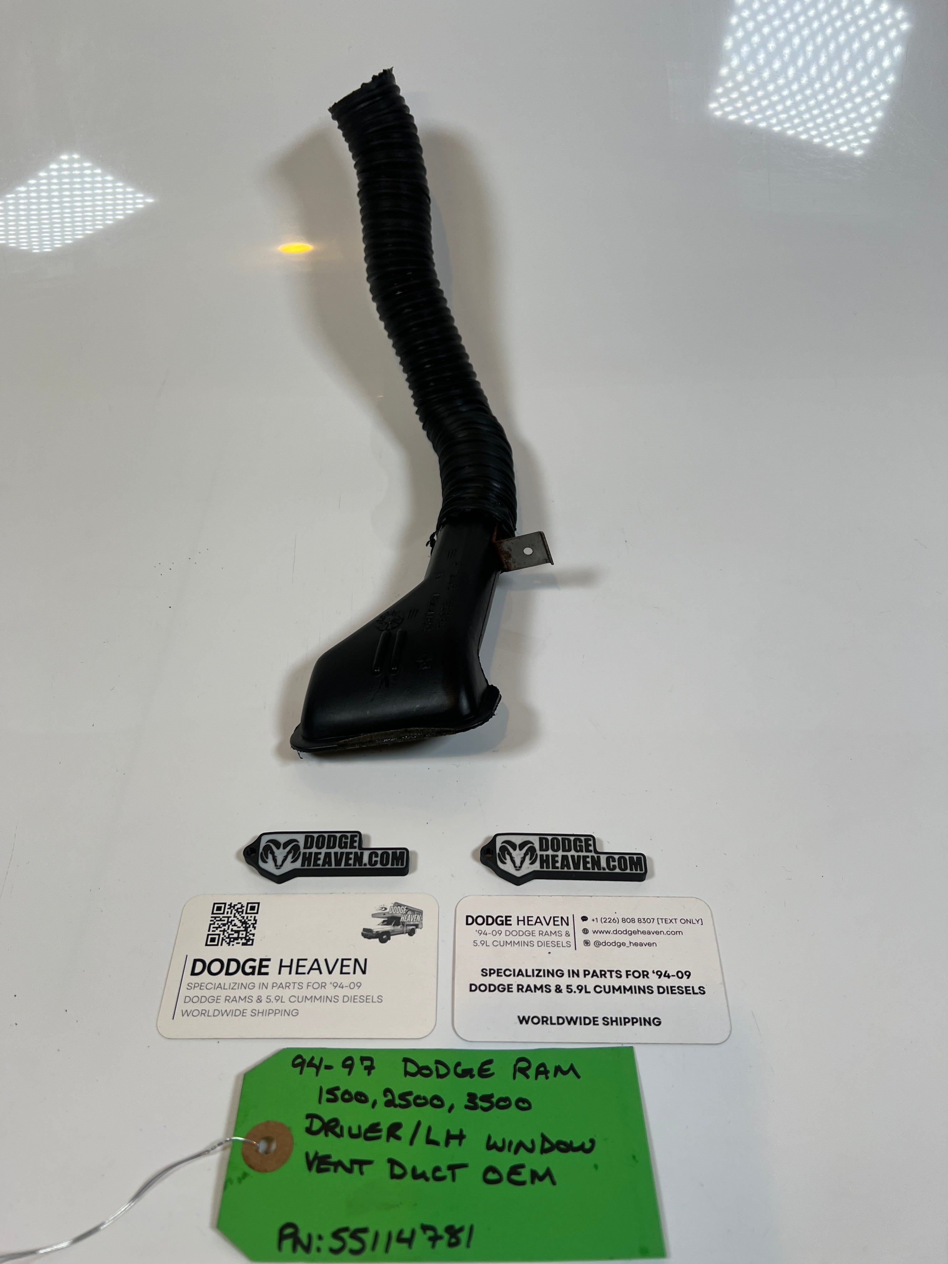 1994-1997 Dodge Ram Driver / LH Window Vent Duct 1500 2500 3500