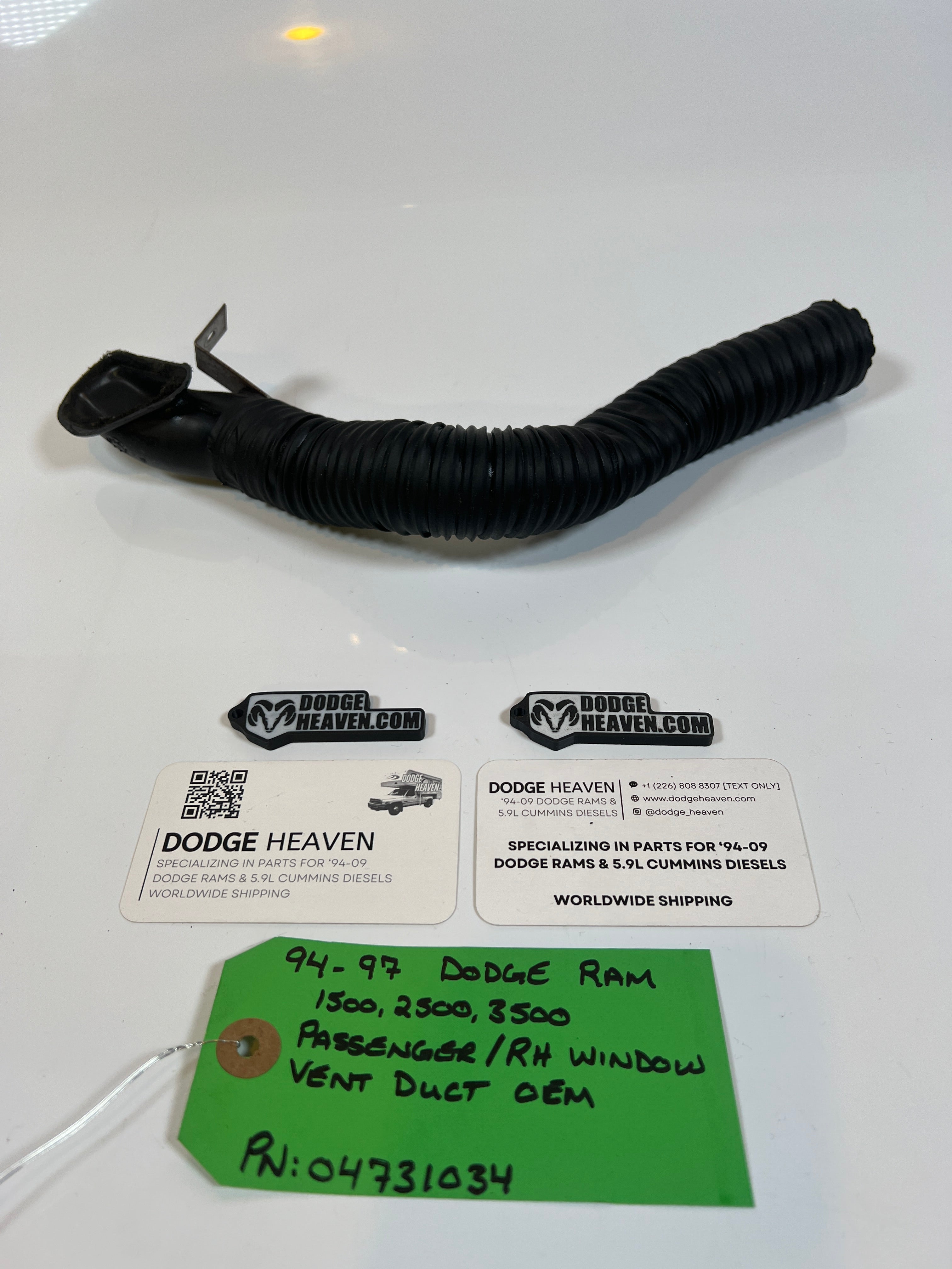 1994-1997 Dodge Ram Passenger / RH Window Vent Duct 1500 2500 3500