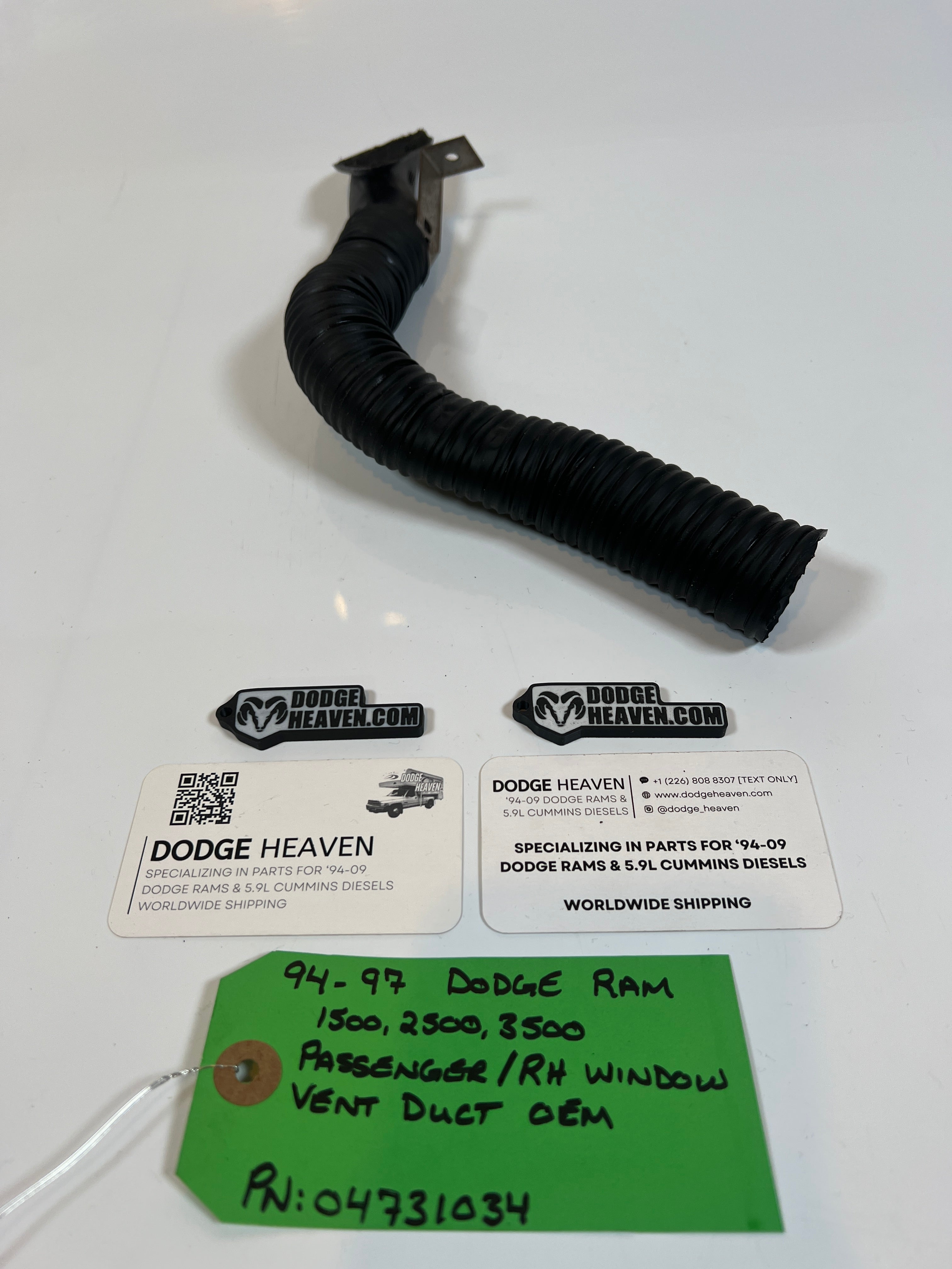 1994-1997 Dodge Ram Passenger / RH Window Vent Duct 1500 2500 3500