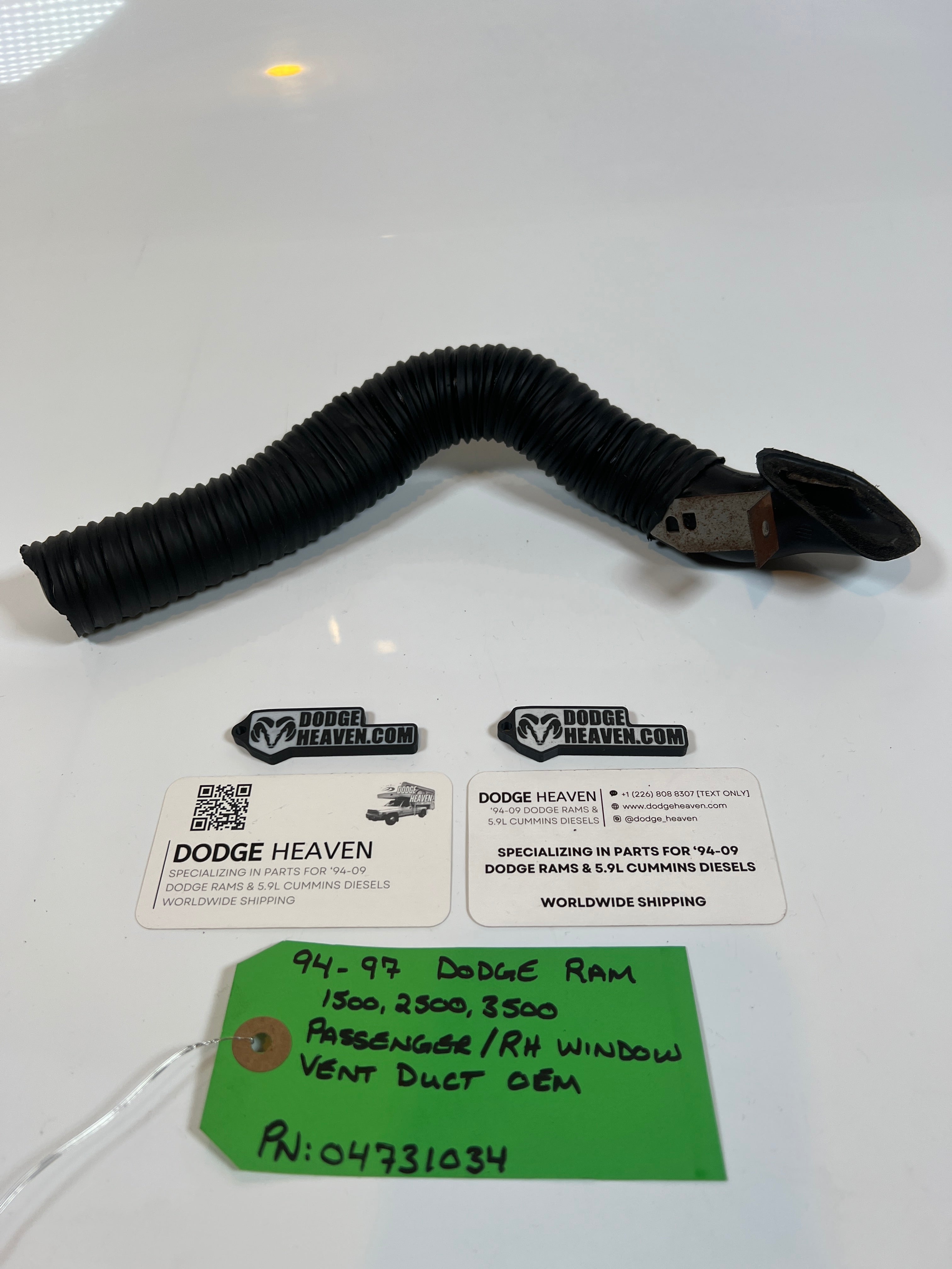 1994-1997 Dodge Ram Passenger / RH Window Vent Duct 1500 2500 3500