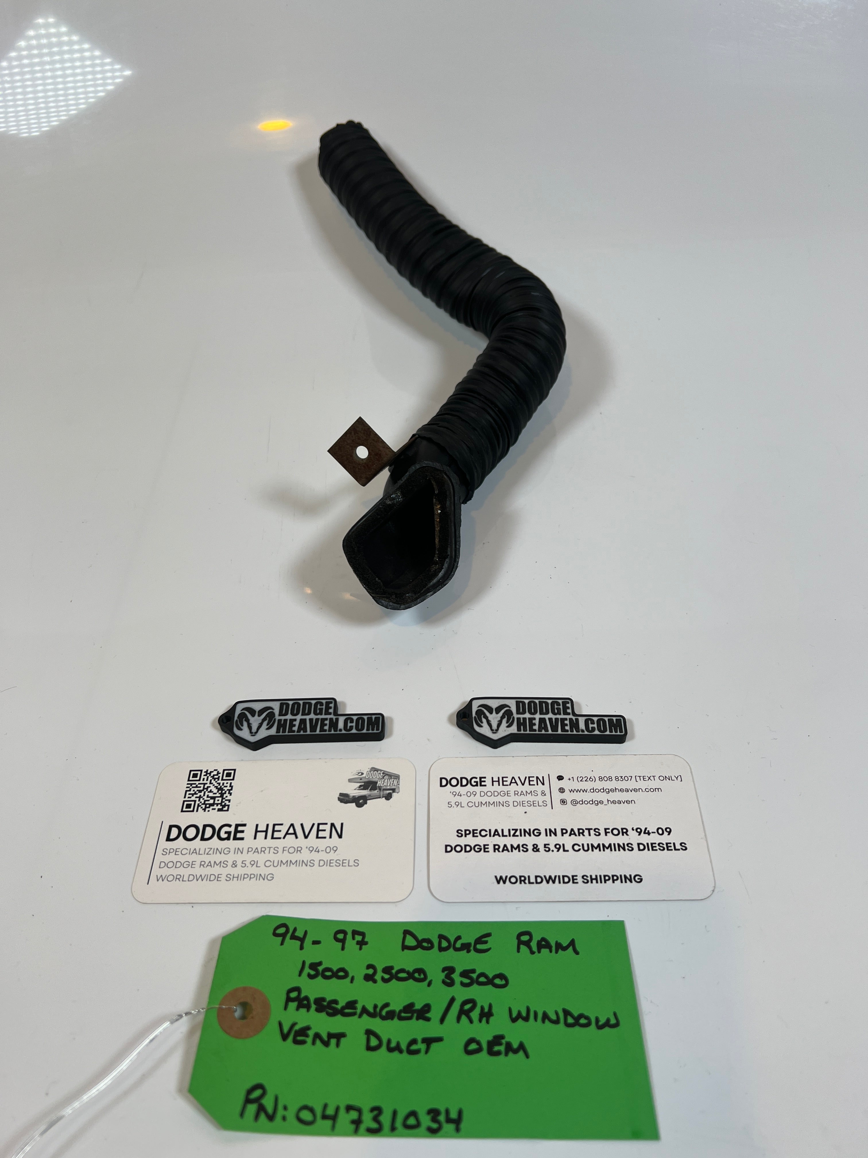 1994-1997 Dodge Ram Passenger / RH Window Vent Duct 1500 2500 3500