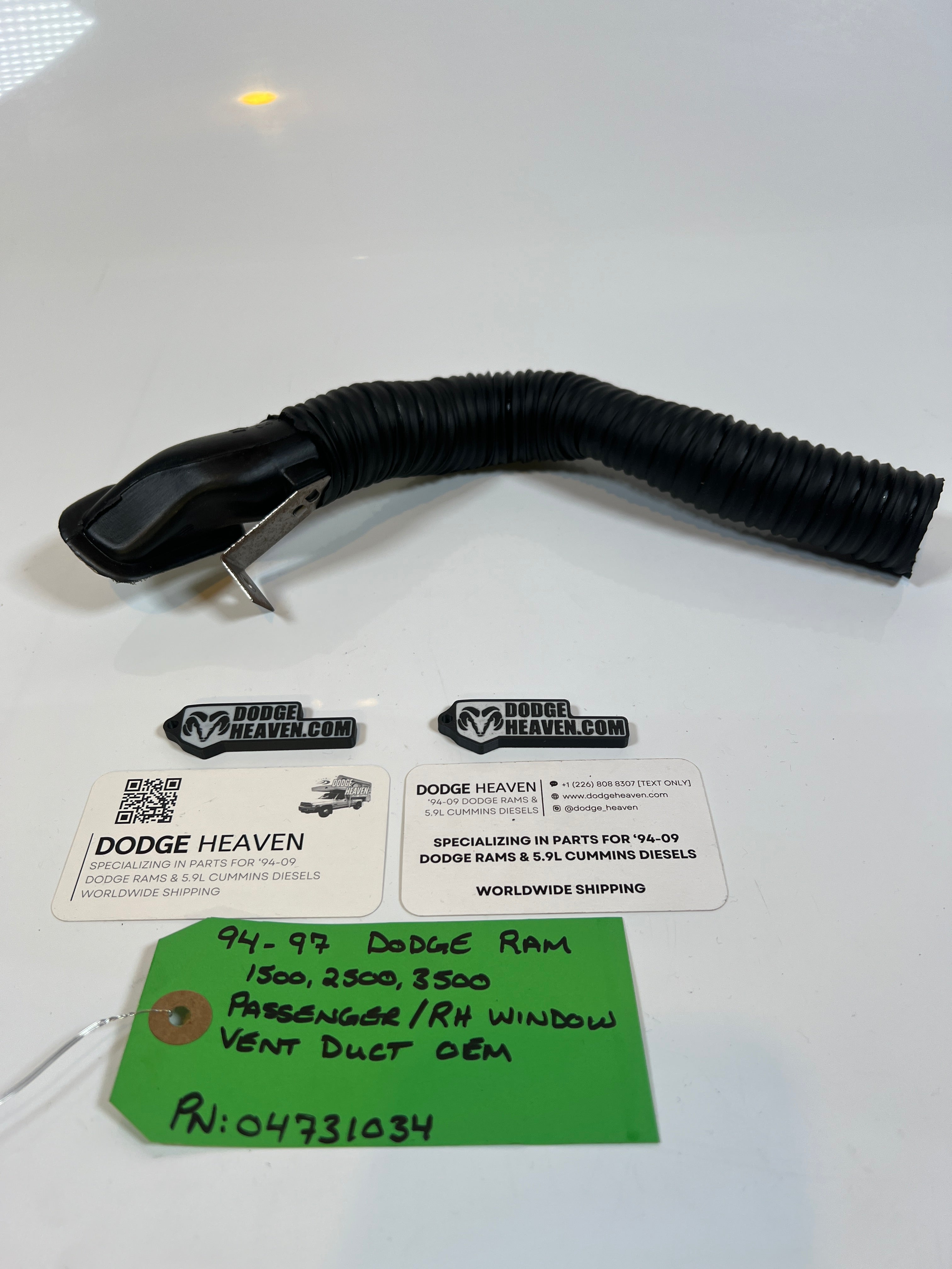 1994-1997 Dodge Ram Passenger / RH Window Vent Duct 1500 2500 3500