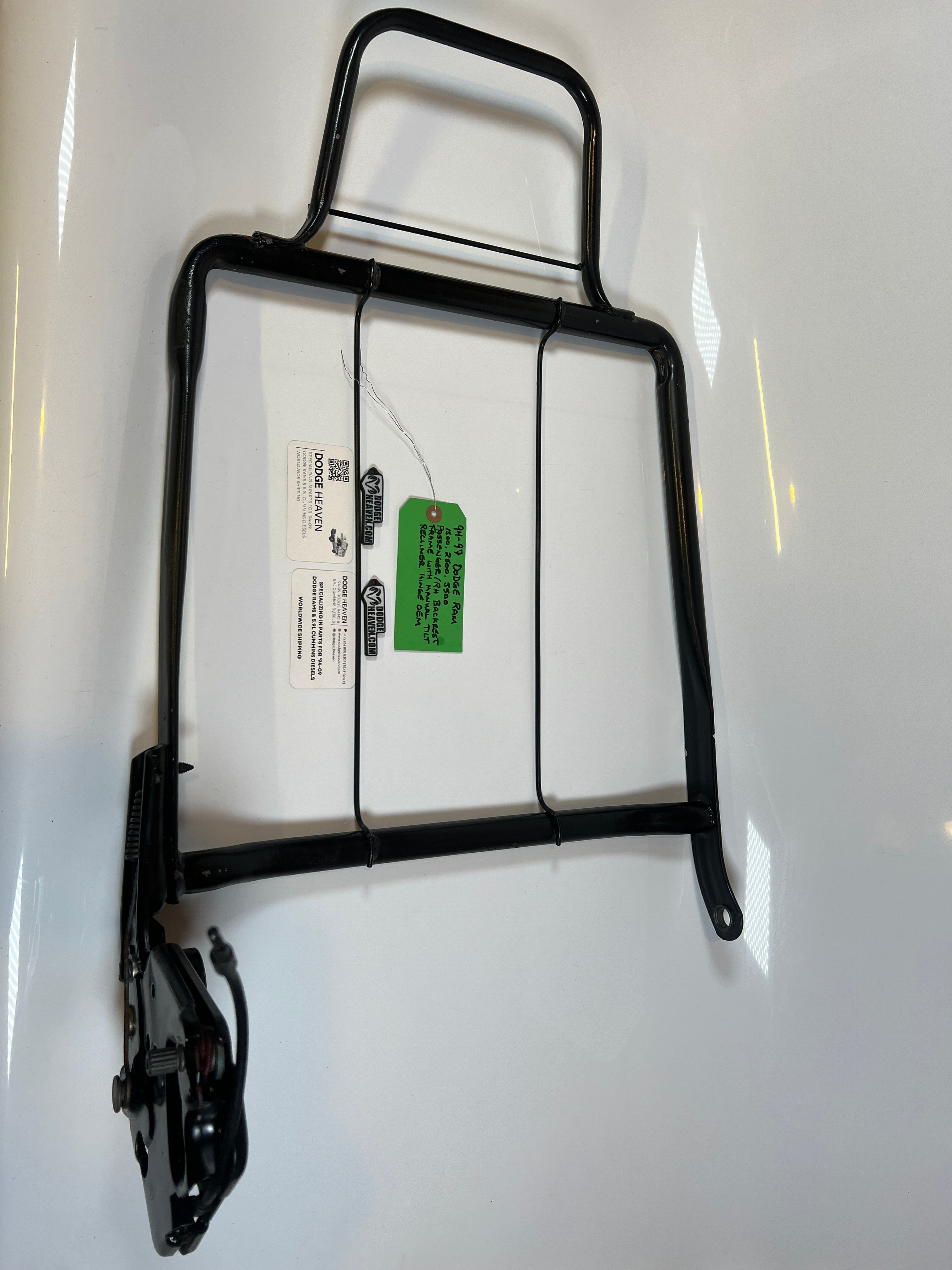 1994-1997 Dodge Ram Passenger Back Rest Frame W Manual Tilt 1500 2500 3500
