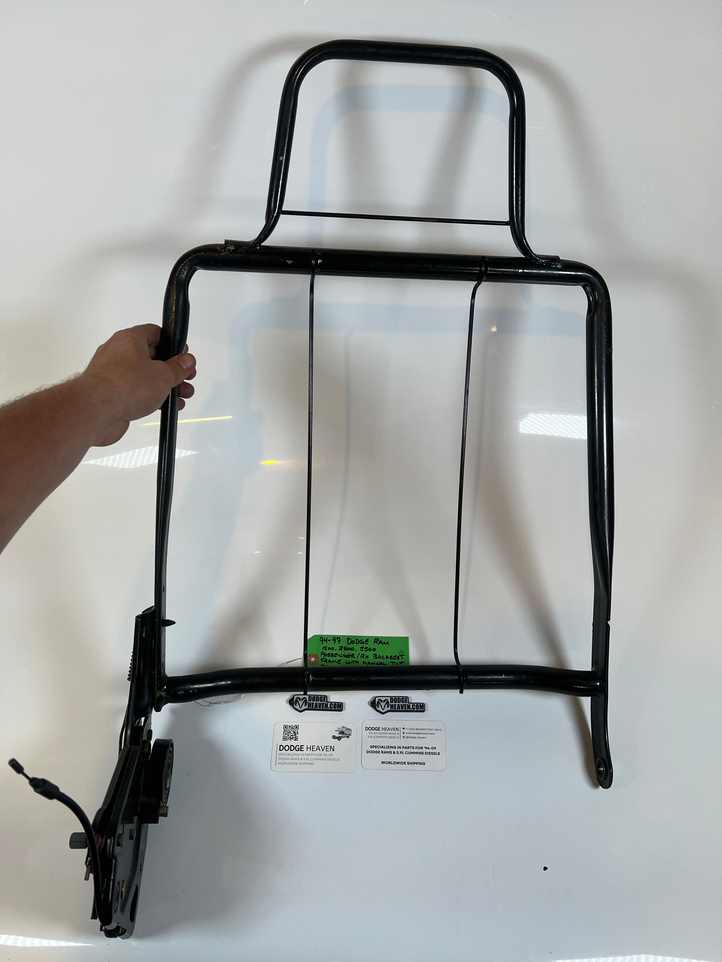 1994-1997 Dodge Ram Passenger Back Rest Frame W Manual Tilt 1500 2500 3500