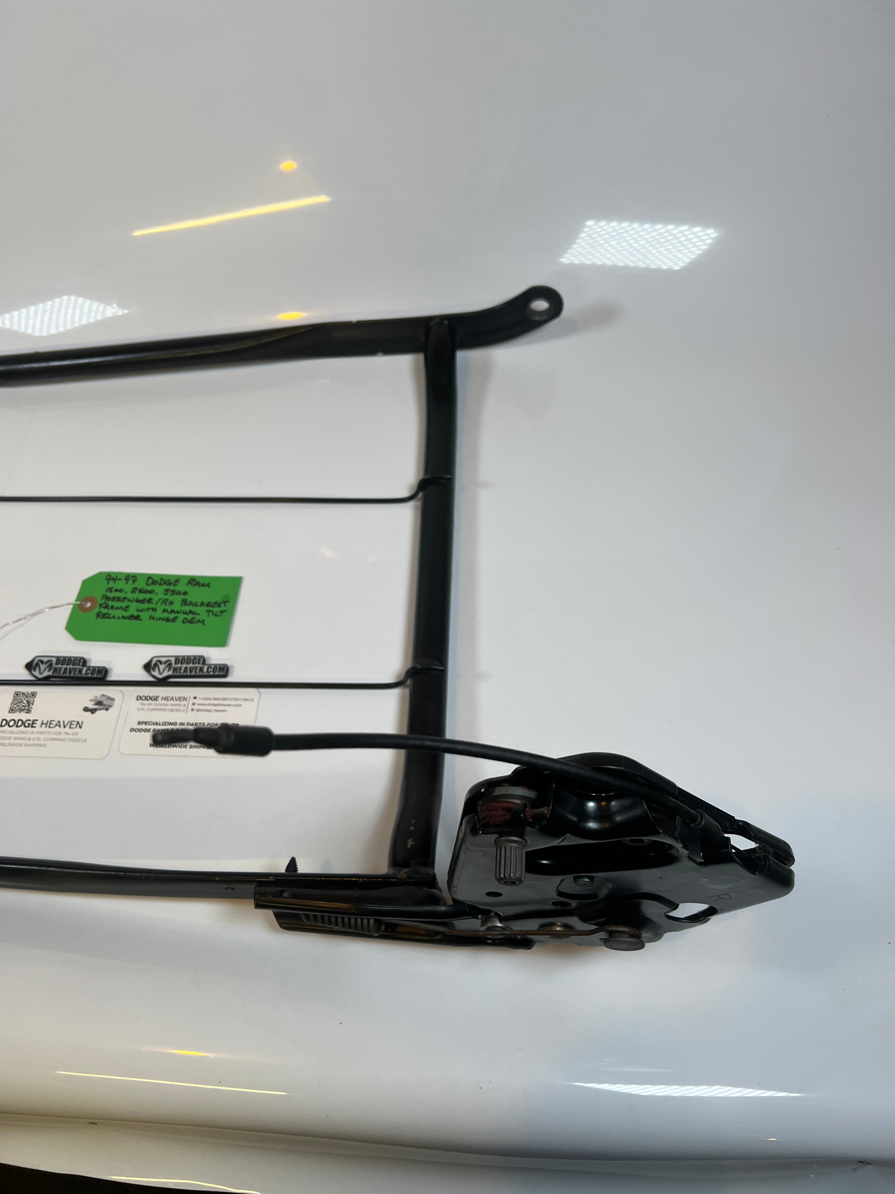 1994-1997 Dodge Ram Passenger Back Rest Frame W Manual Tilt 1500 2500 3500