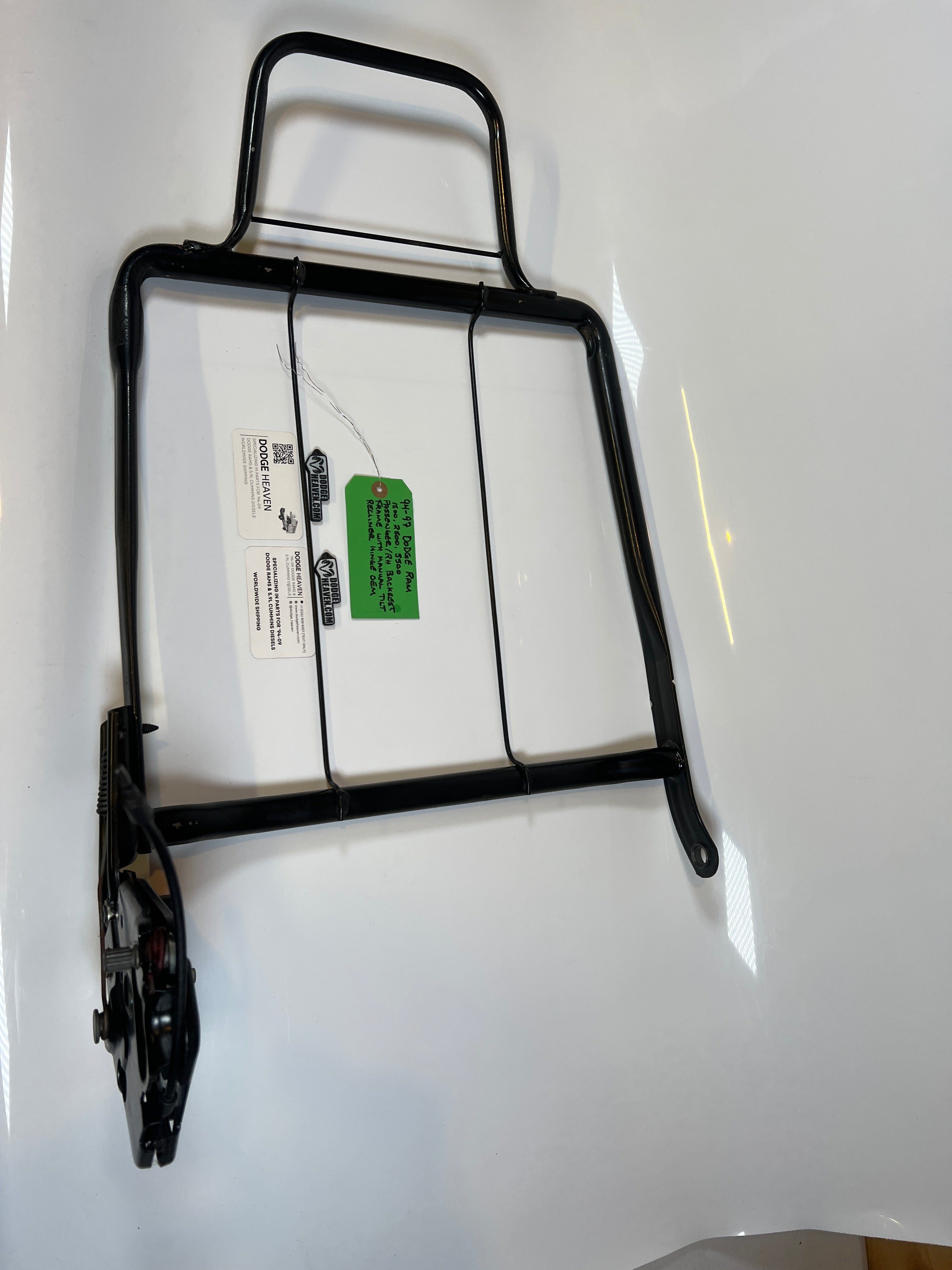 1994-1997 Dodge Ram Passenger Back Rest Frame W Manual Tilt 1500 2500 3500