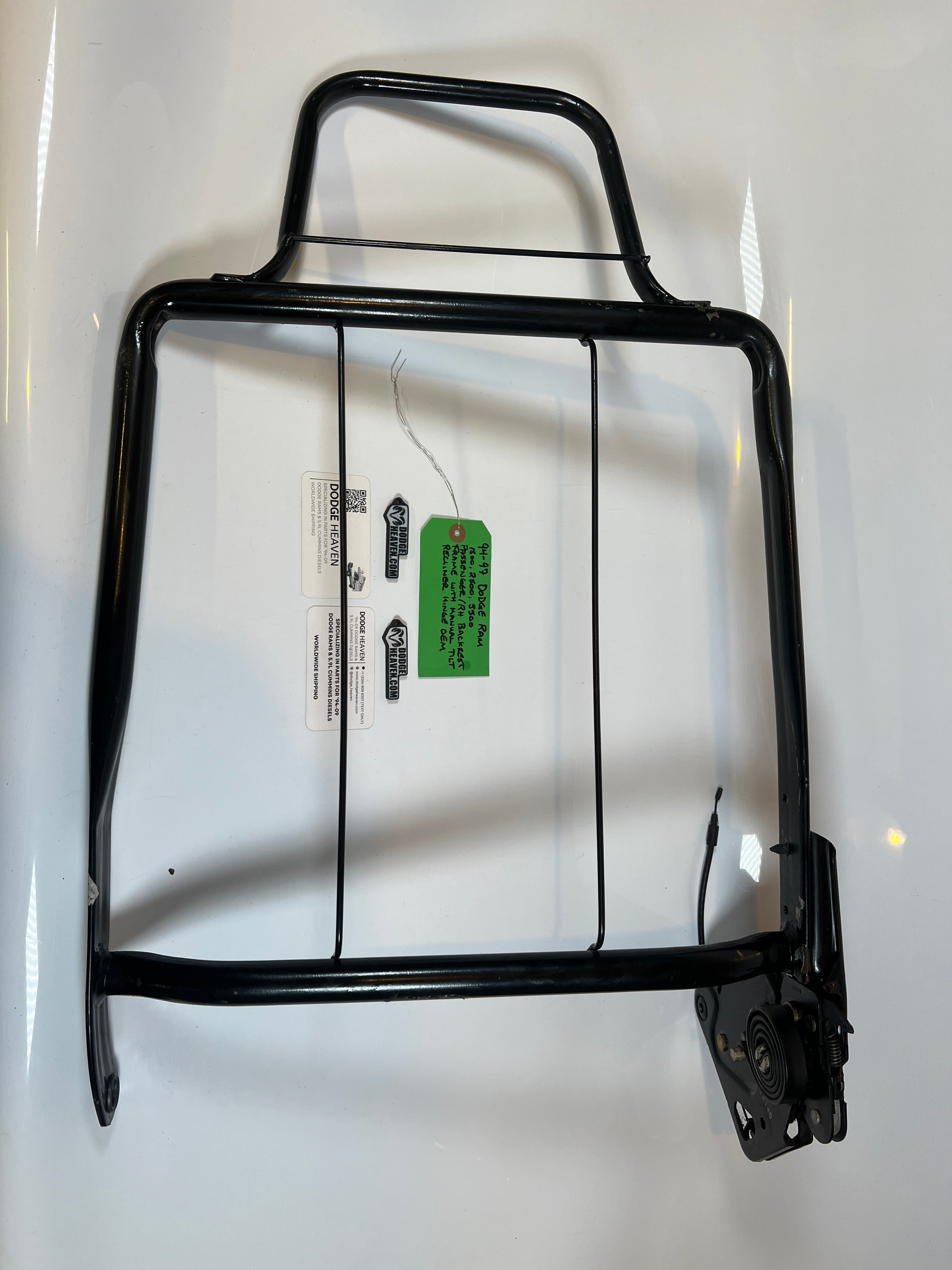 1994-1997 Dodge Ram Passenger Back Rest Frame W Manual Tilt 1500 2500 3500