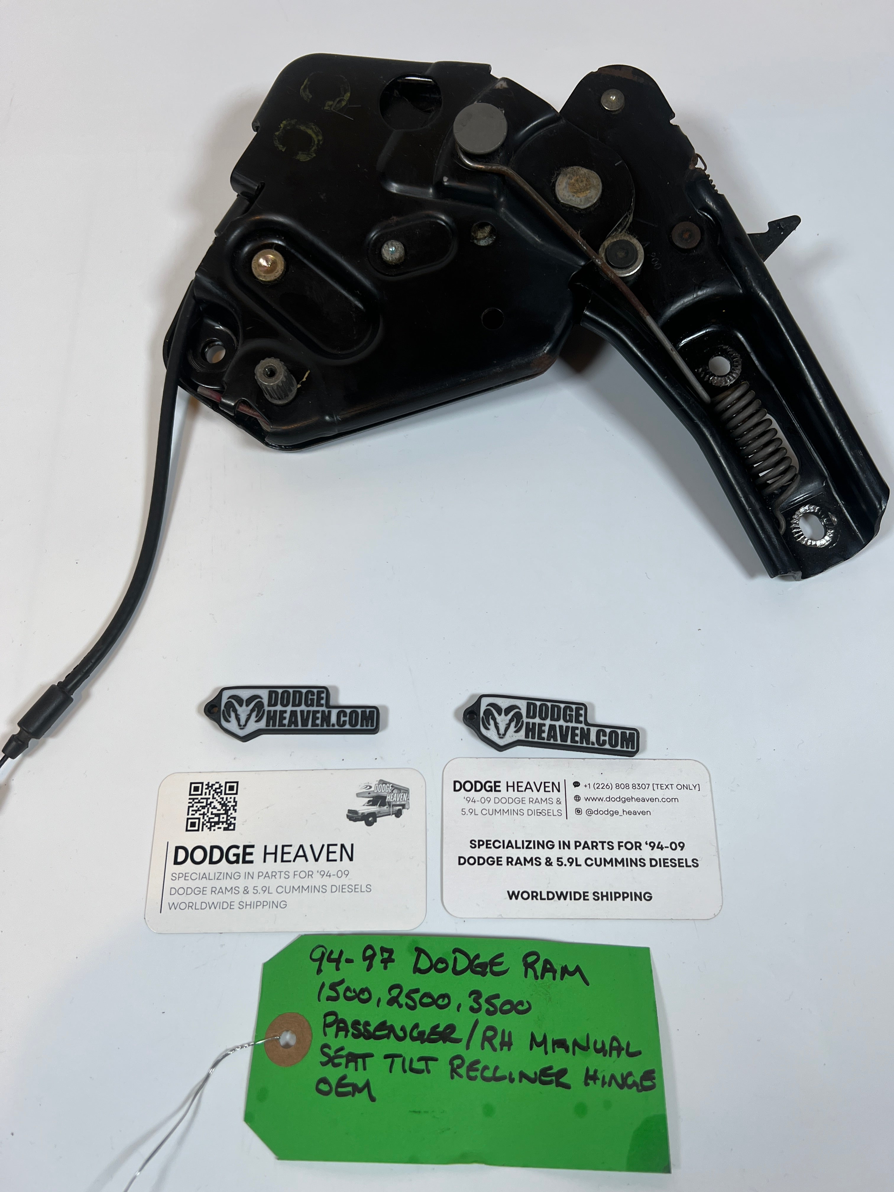1994-1997 Dodge Ram Passenger / RH Manual Seat Tilt Recliner Hinge 1500-3500