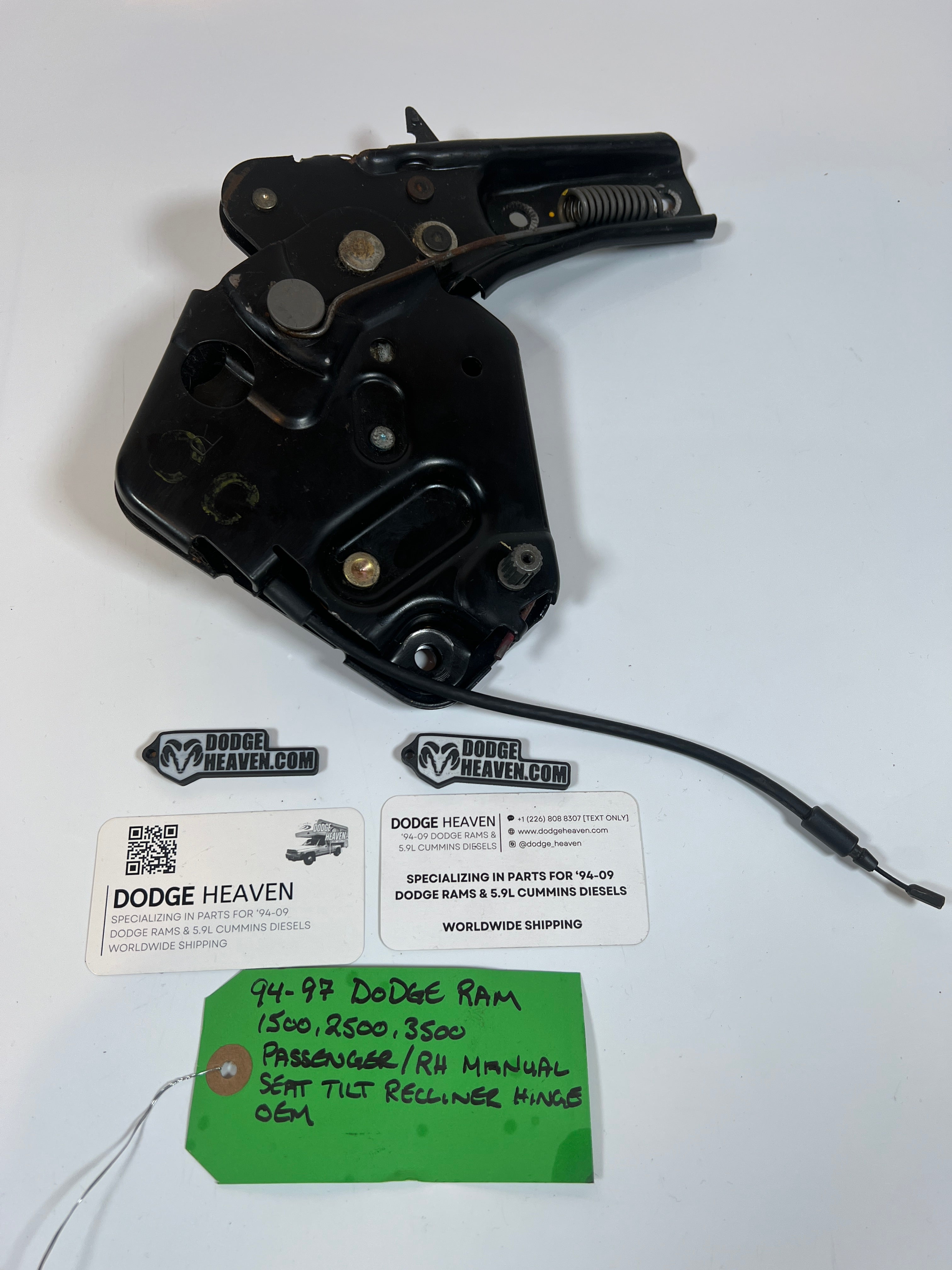 1994-1997 Dodge Ram Passenger / RH Manual Seat Tilt Recliner Hinge 1500-3500