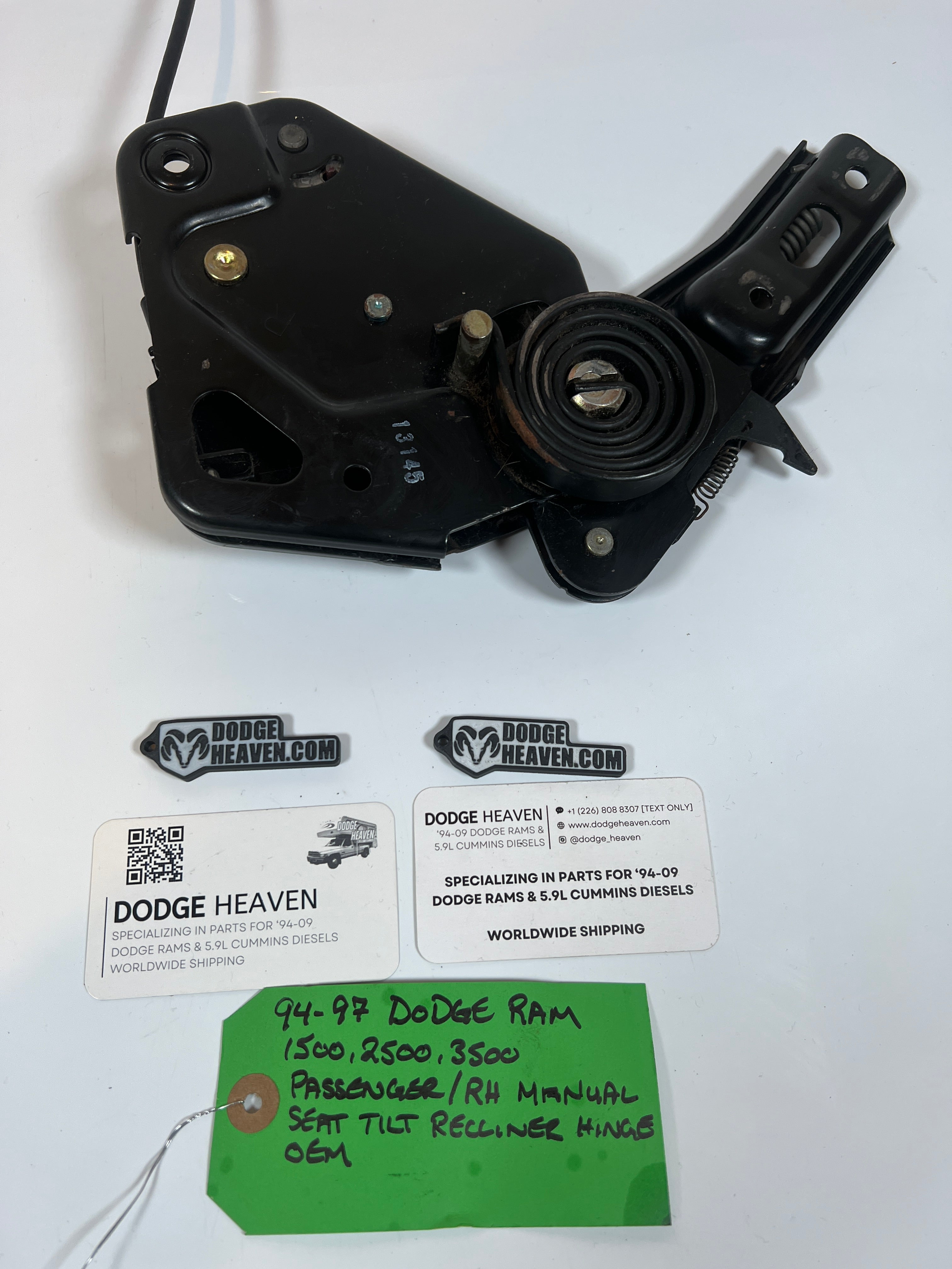 1994-1997 Dodge Ram Passenger / RH Manual Seat Tilt Recliner Hinge 1500-3500