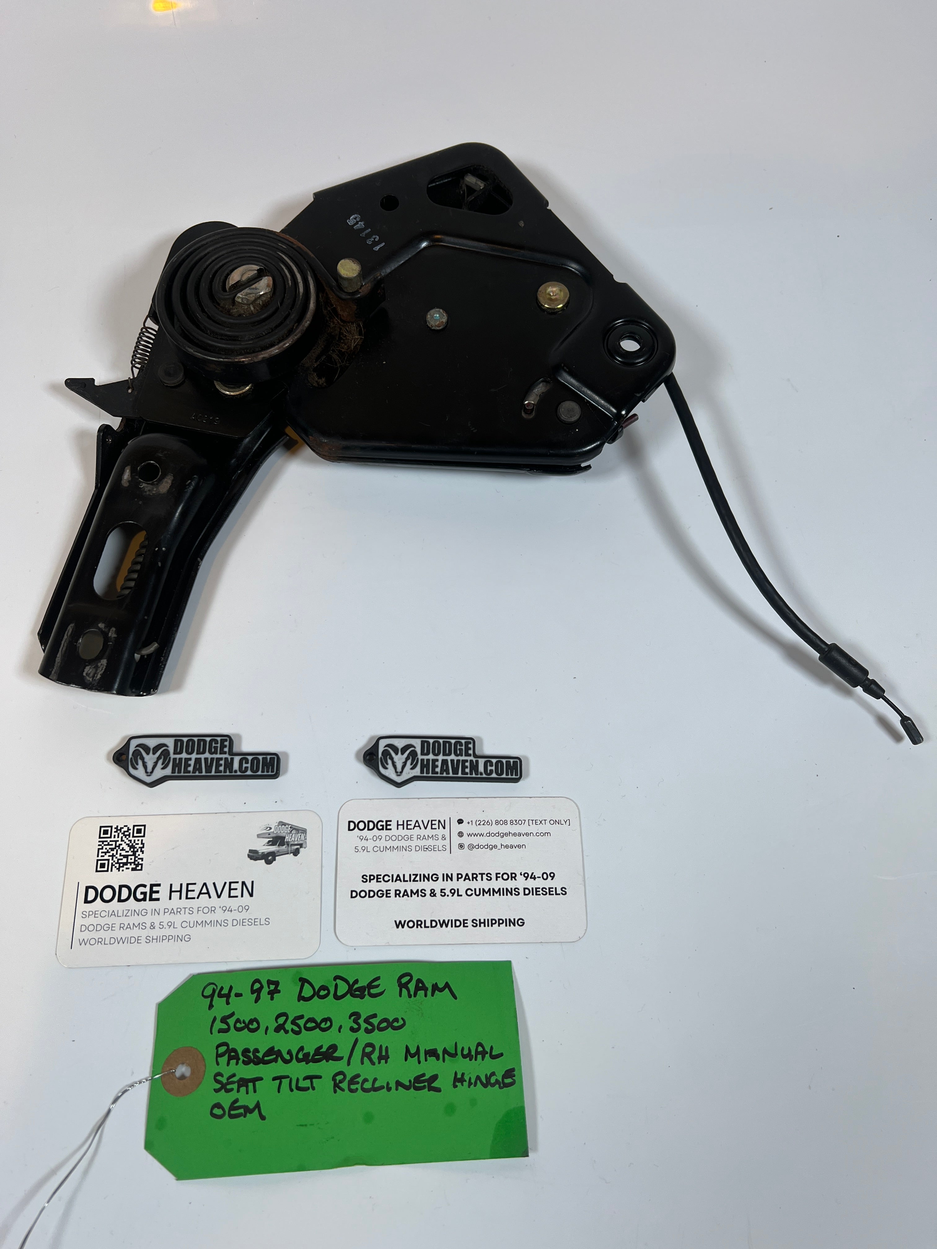 1994-1997 Dodge Ram Passenger / RH Manual Seat Tilt Recliner Hinge 1500-3500
