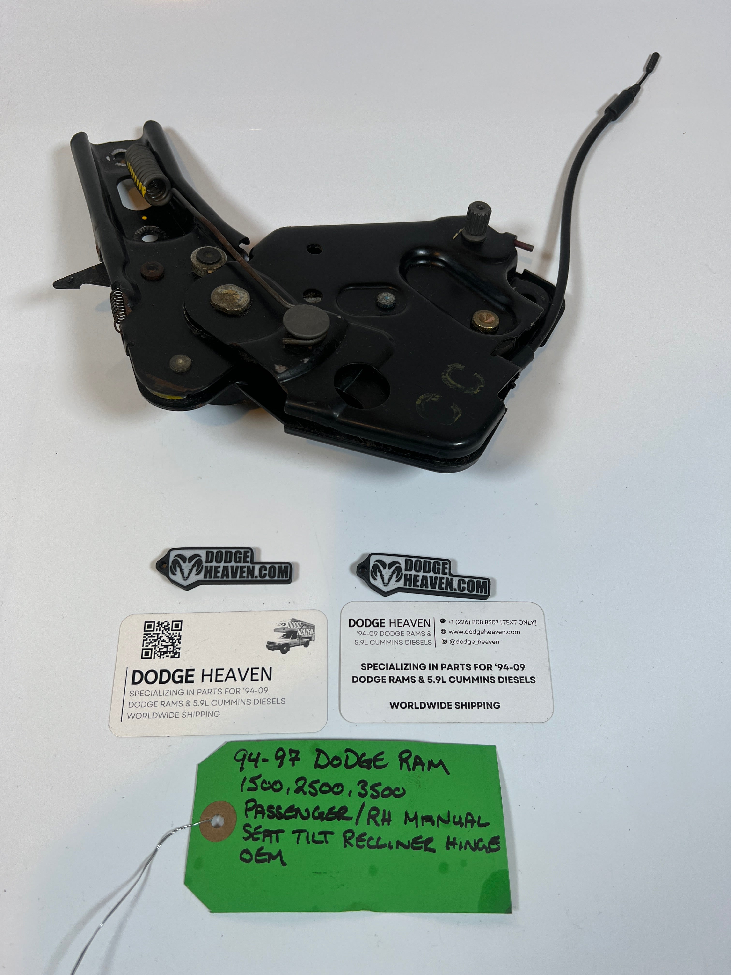 1994-1997 Dodge Ram Passenger / RH Manual Seat Tilt Recliner Hinge 1500-3500