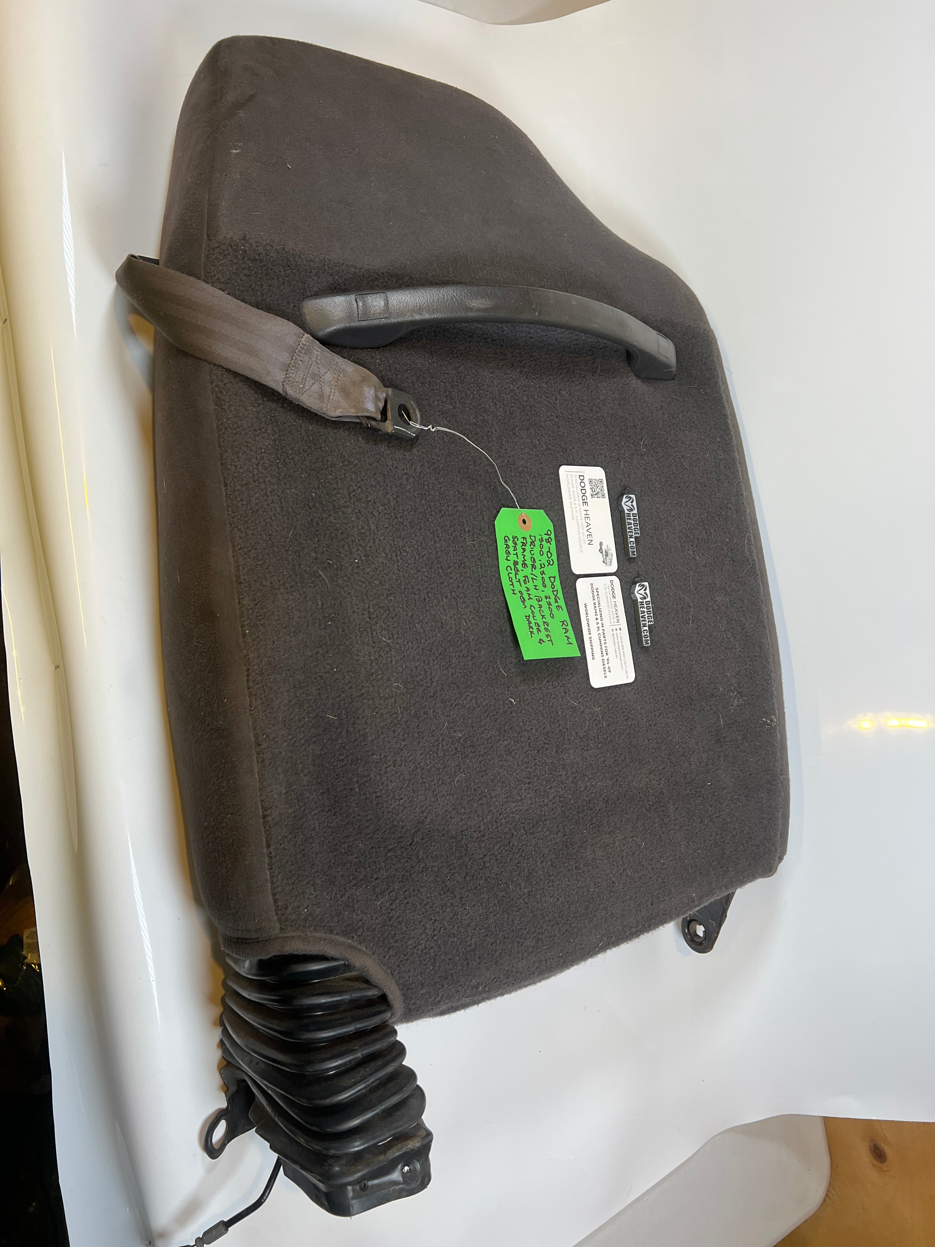 1998-2002 Dodge Ram Driver Side Seat Back Complete Back Rest Dark Agate Grey