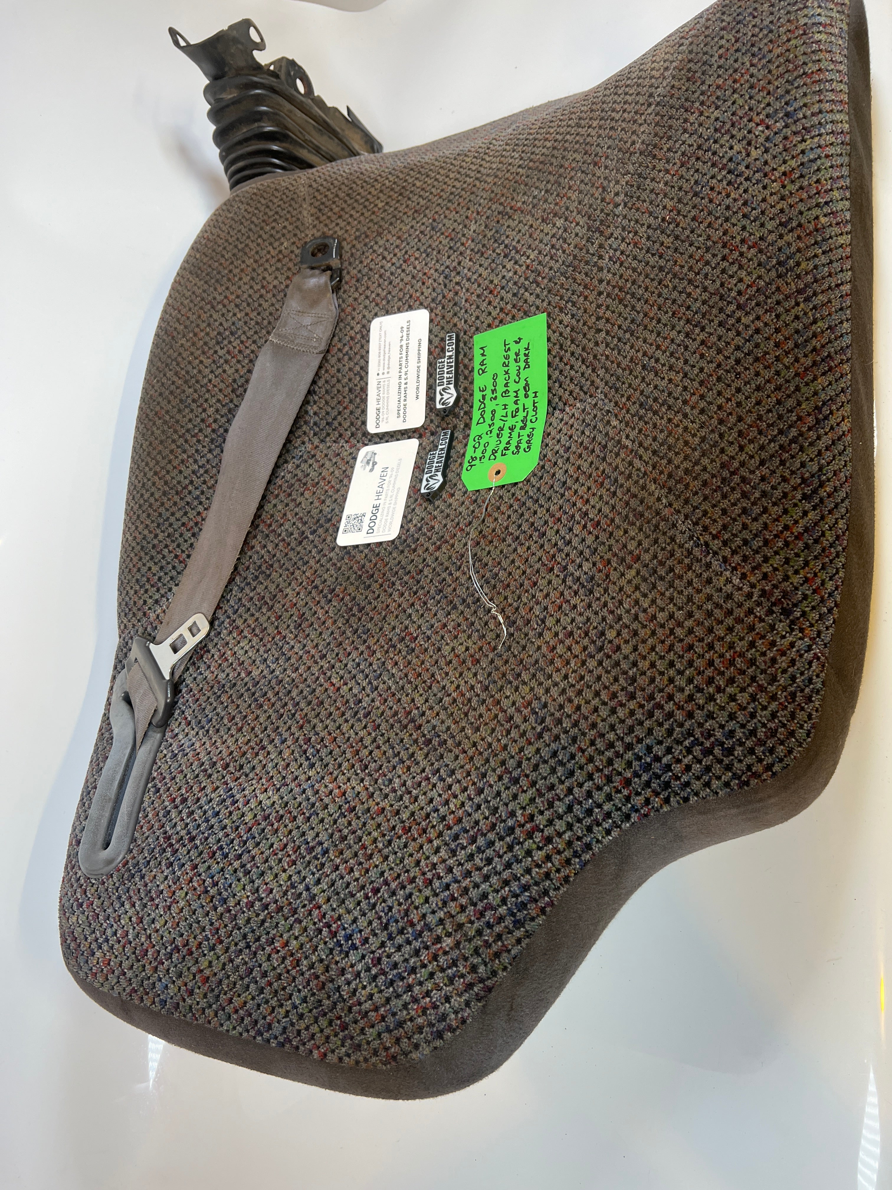 1998-2002 Dodge Ram Driver Side Seat Back Complete Back Rest Dark Agate Grey