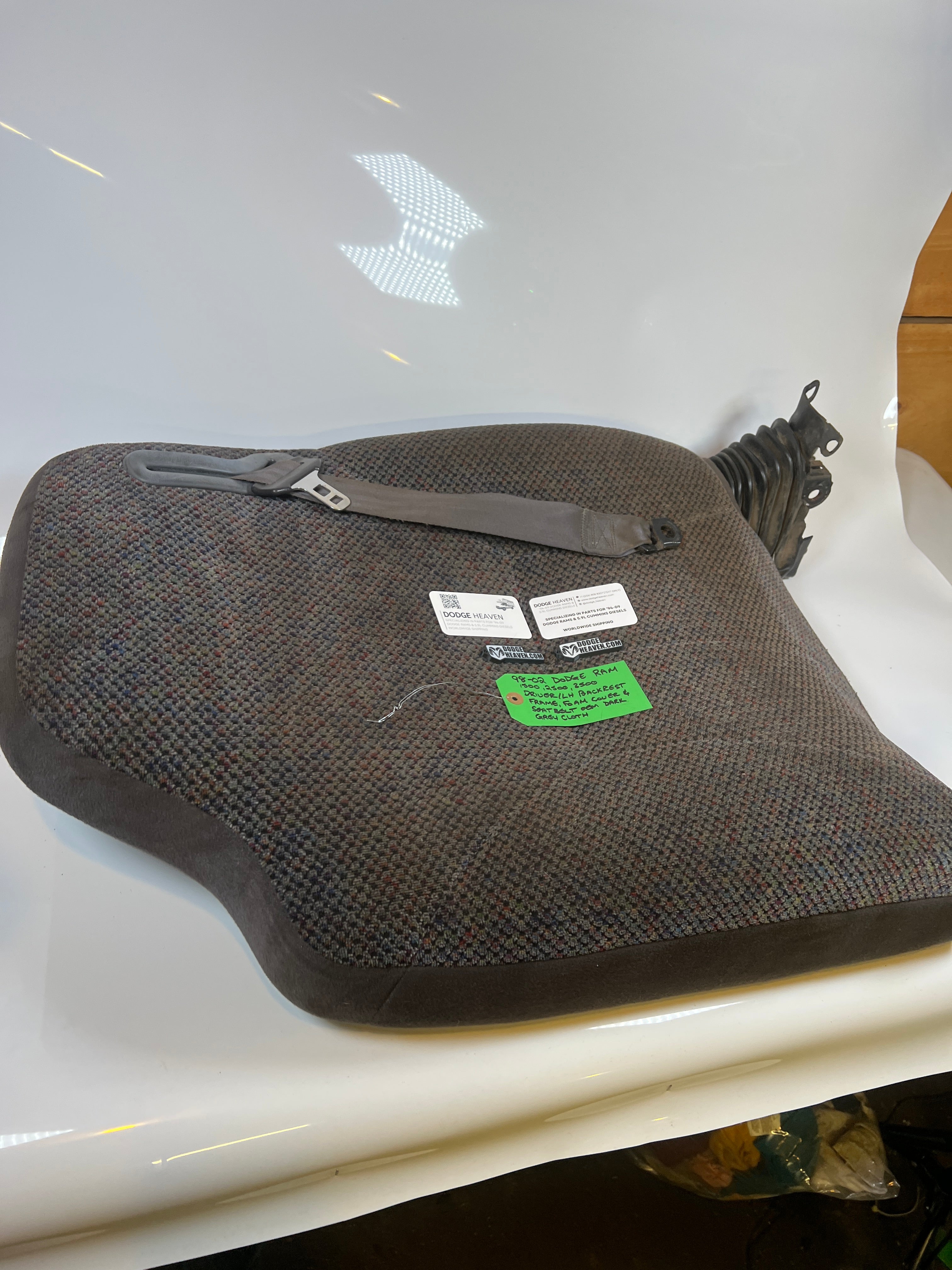 1998-2002 Dodge Ram Driver Side Seat Back Complete Back Rest Dark Agate Grey