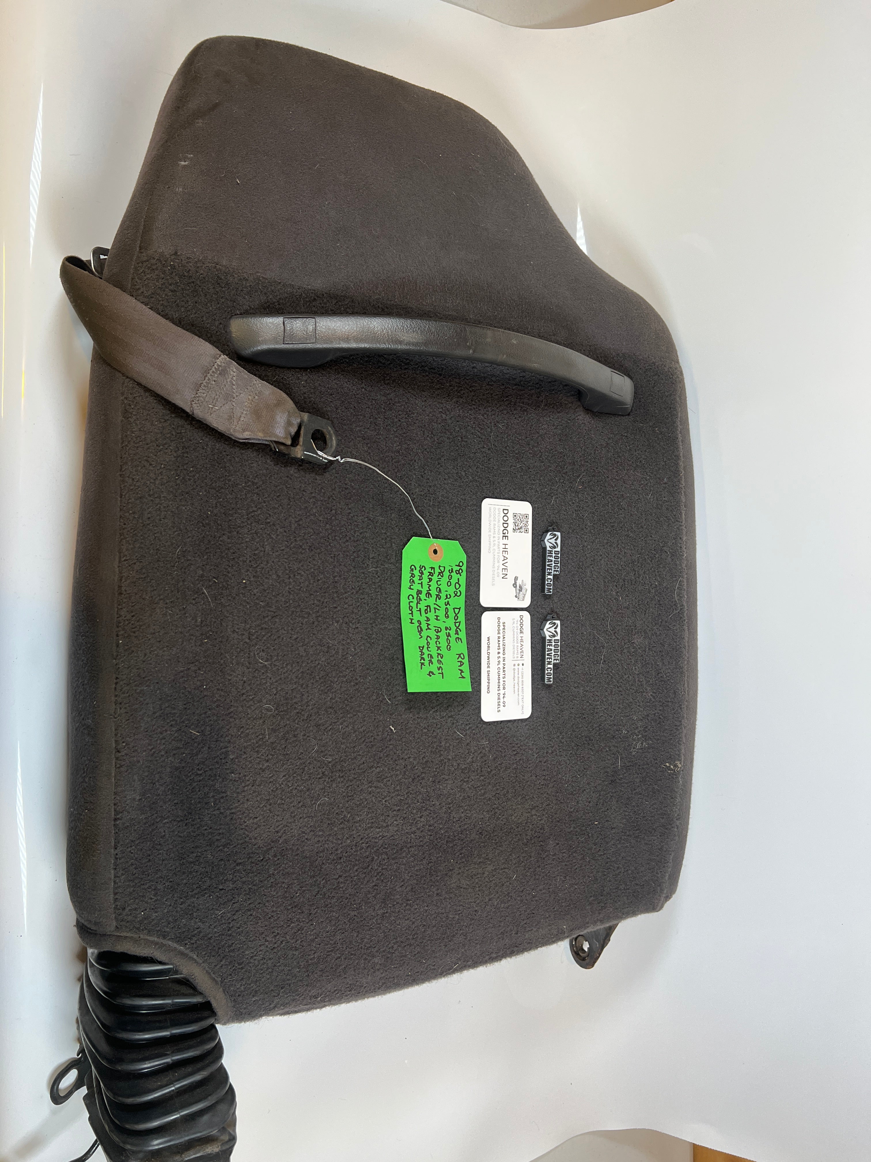 1998-2002 Dodge Ram Driver Side Seat Back Complete Back Rest Dark Agate Grey