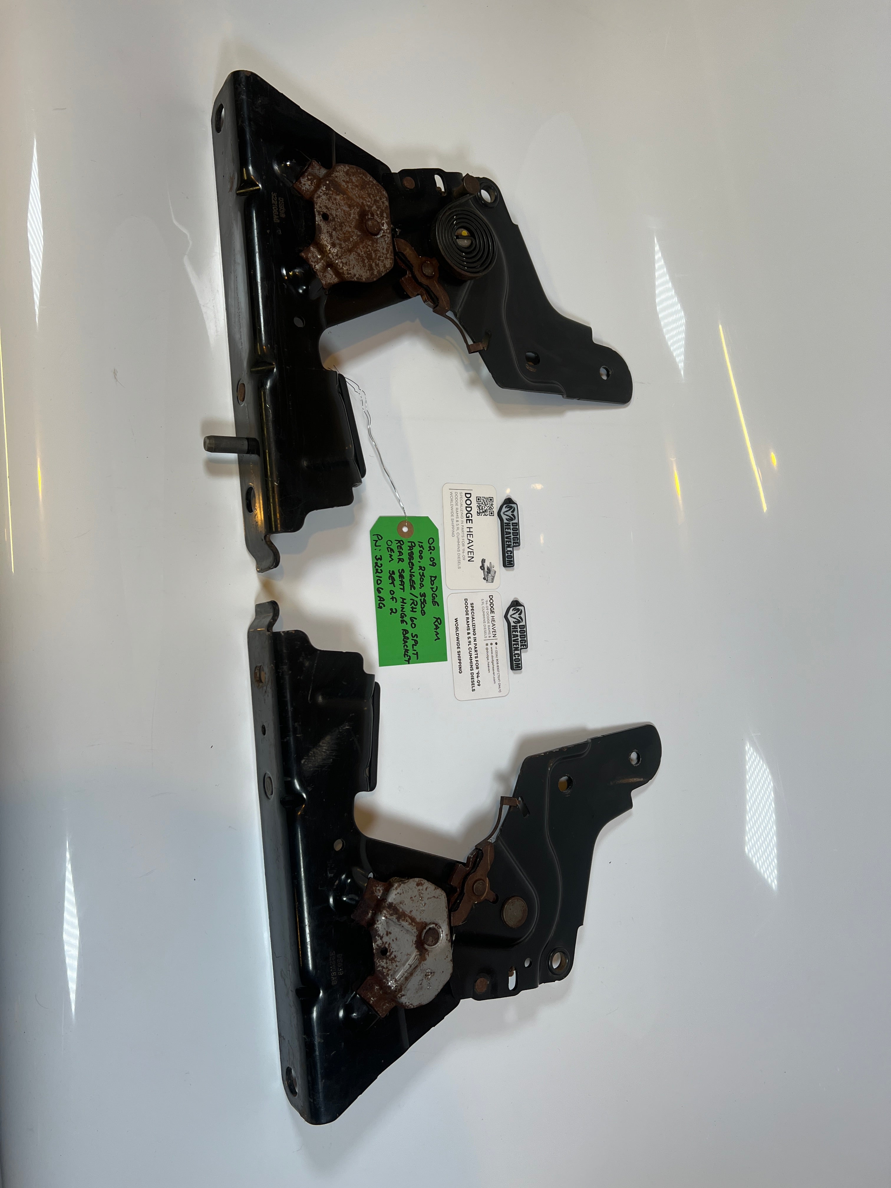 2002-2009 Dodge Ram Driver / RH 60 Split Rear Seat Hinge Brackets