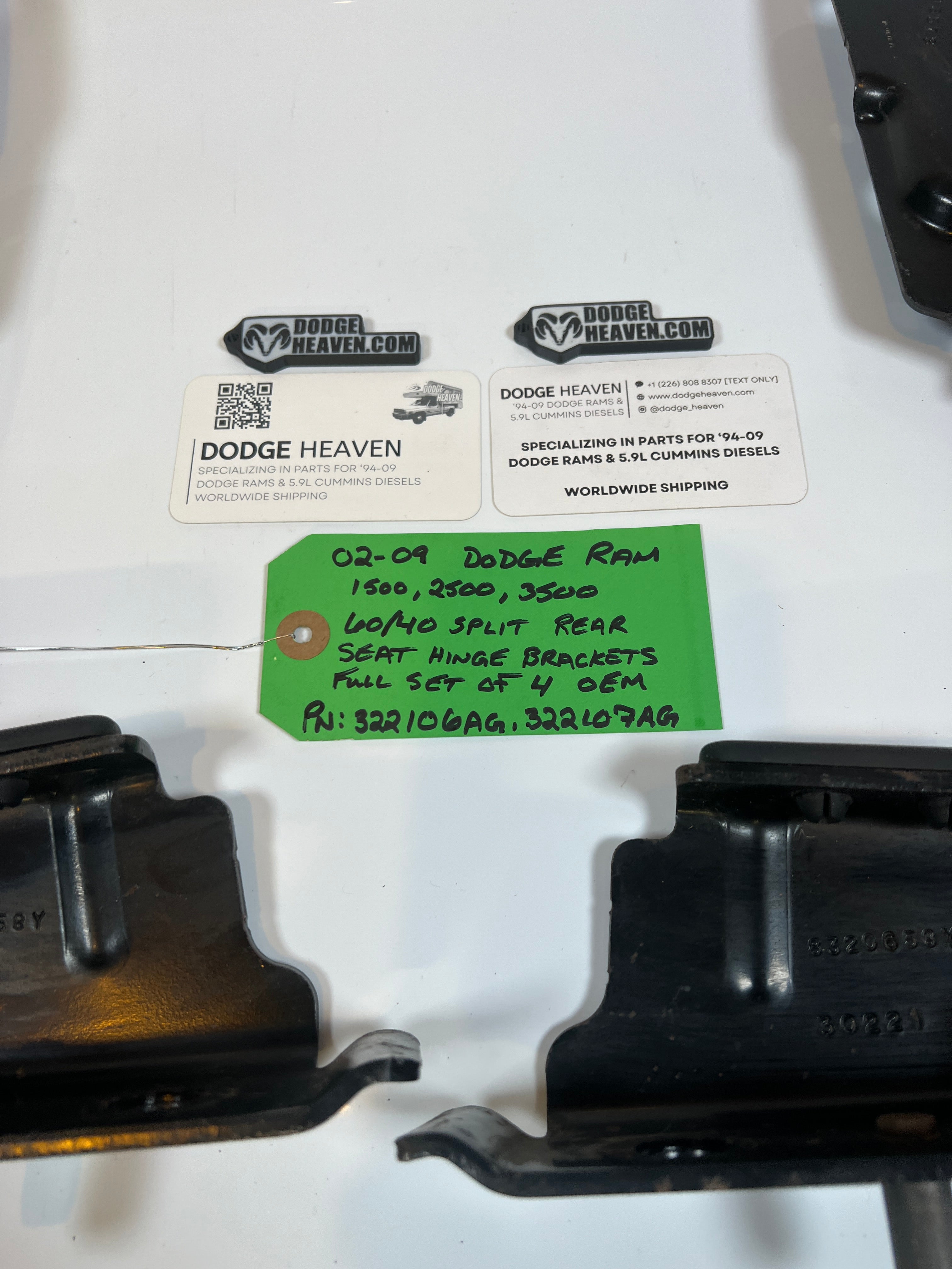 2002-2009 Dodge Ram 60/40 Split Rear Seat Hinge Bracket Set Of 4