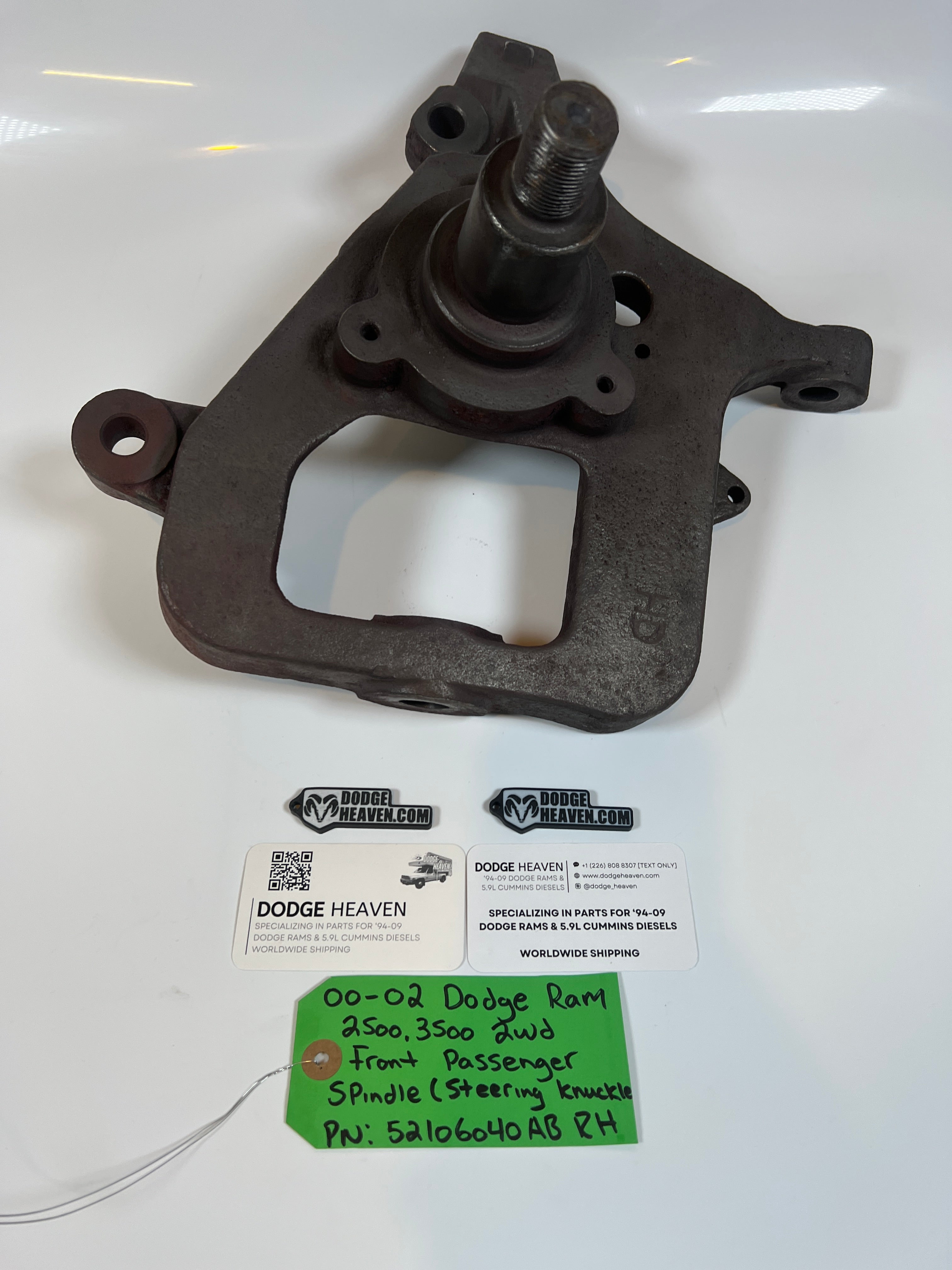 2000-2002 Dodge Ram 2500 3500 2WD Front Passenger Side Spindle