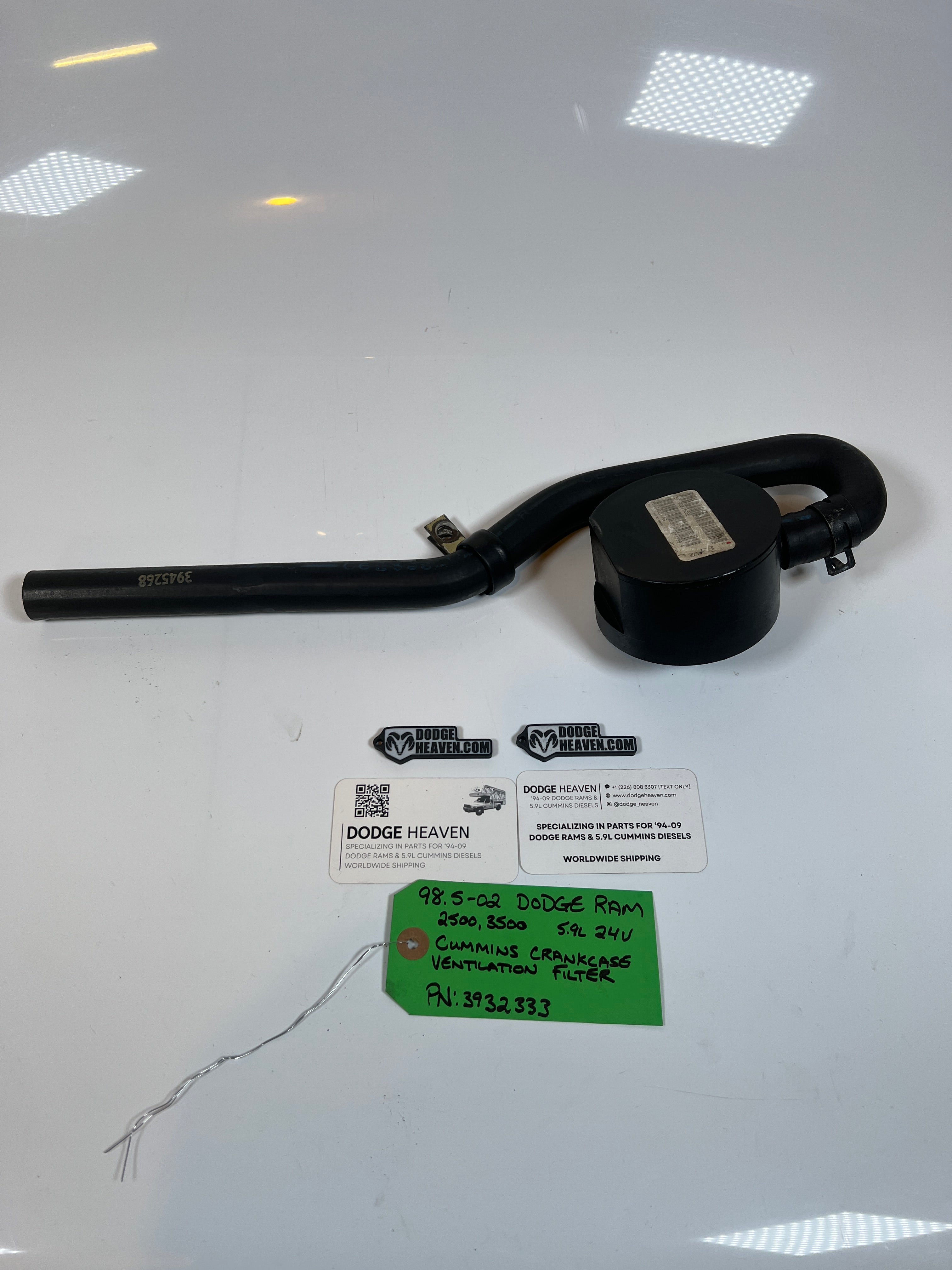 1998.5-2002 Dodge Ram 24 valve 5.9L Cummins Crankcase Vent Breather & Tube