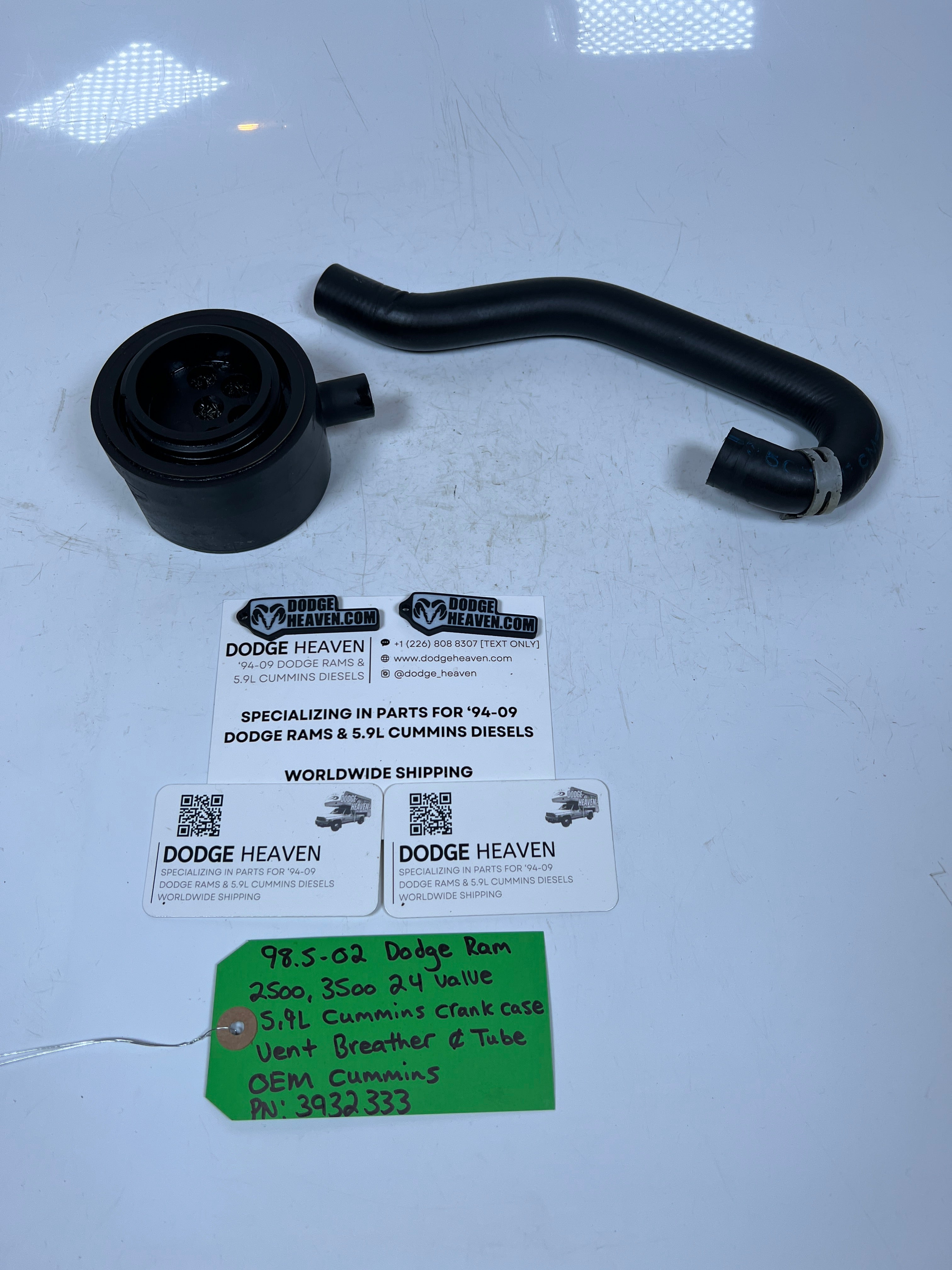 1998.5-2002 Dodge Ram 24 valve 5.9L Cummins Crankcase Vent Breather & Tube