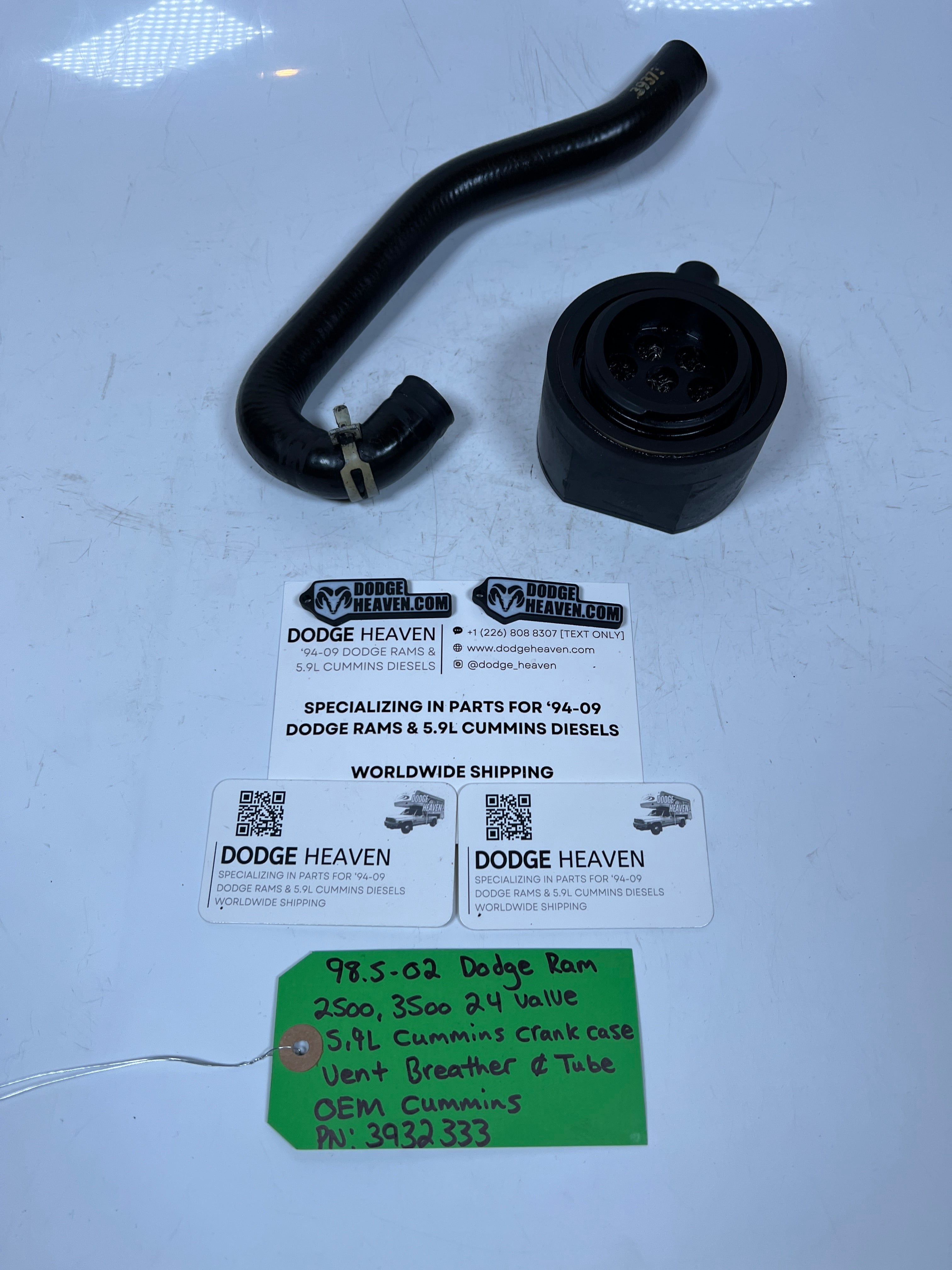 1998.5-2002 Dodge Ram 24 valve 5.9L Cummins Crankcase Vent Breather & Tube