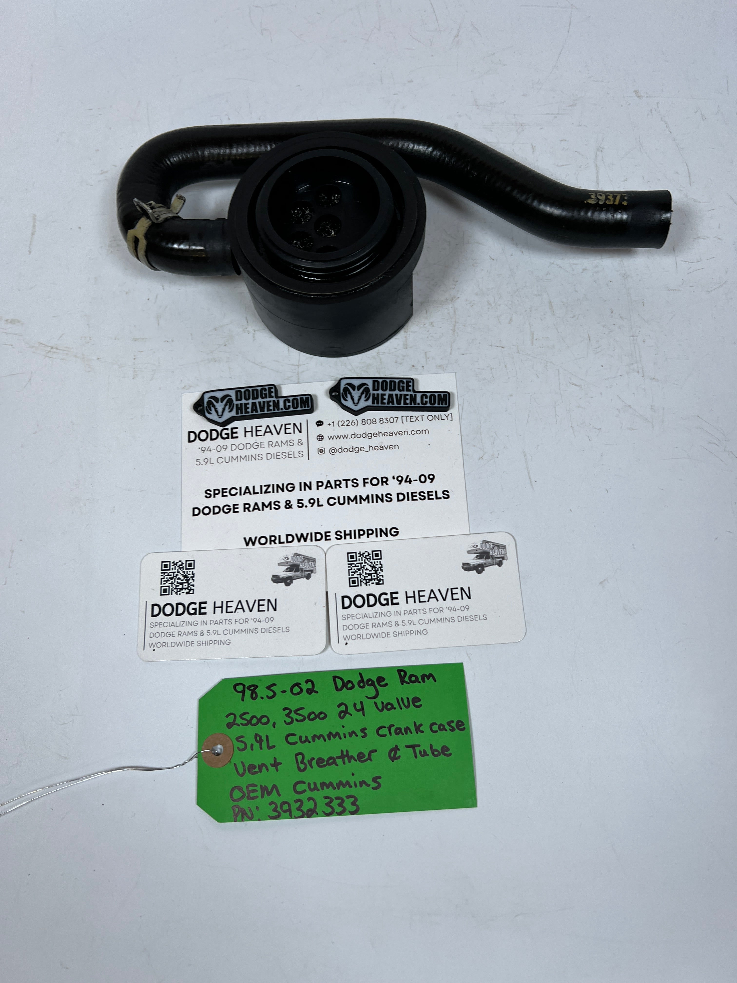 1998.5-2002 Dodge Ram 24 valve 5.9L Cummins Crankcase Vent Breather & Tube