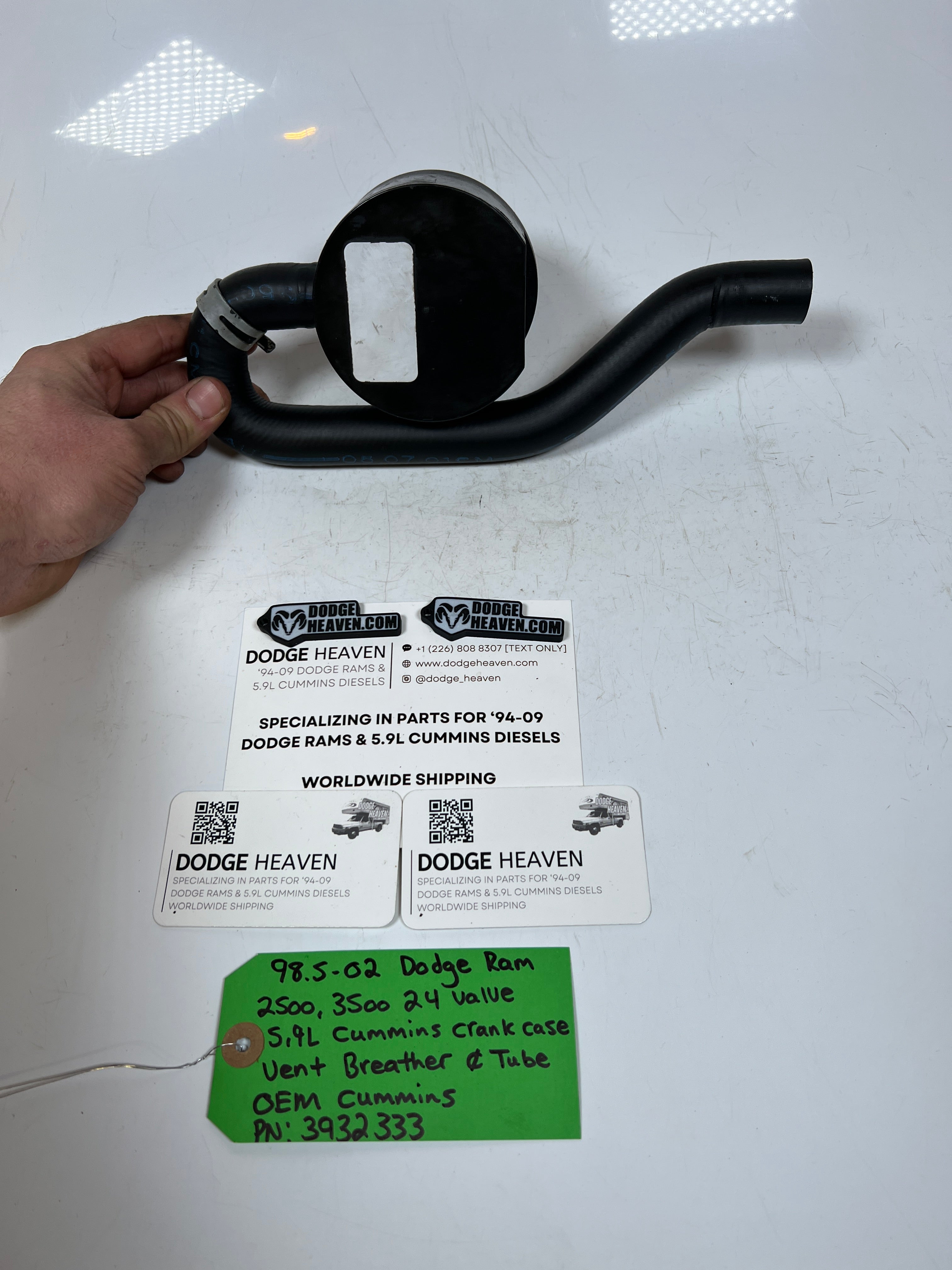 1998.5-2002 Dodge Ram 24 valve 5.9L Cummins Crankcase Vent Breather & Tube