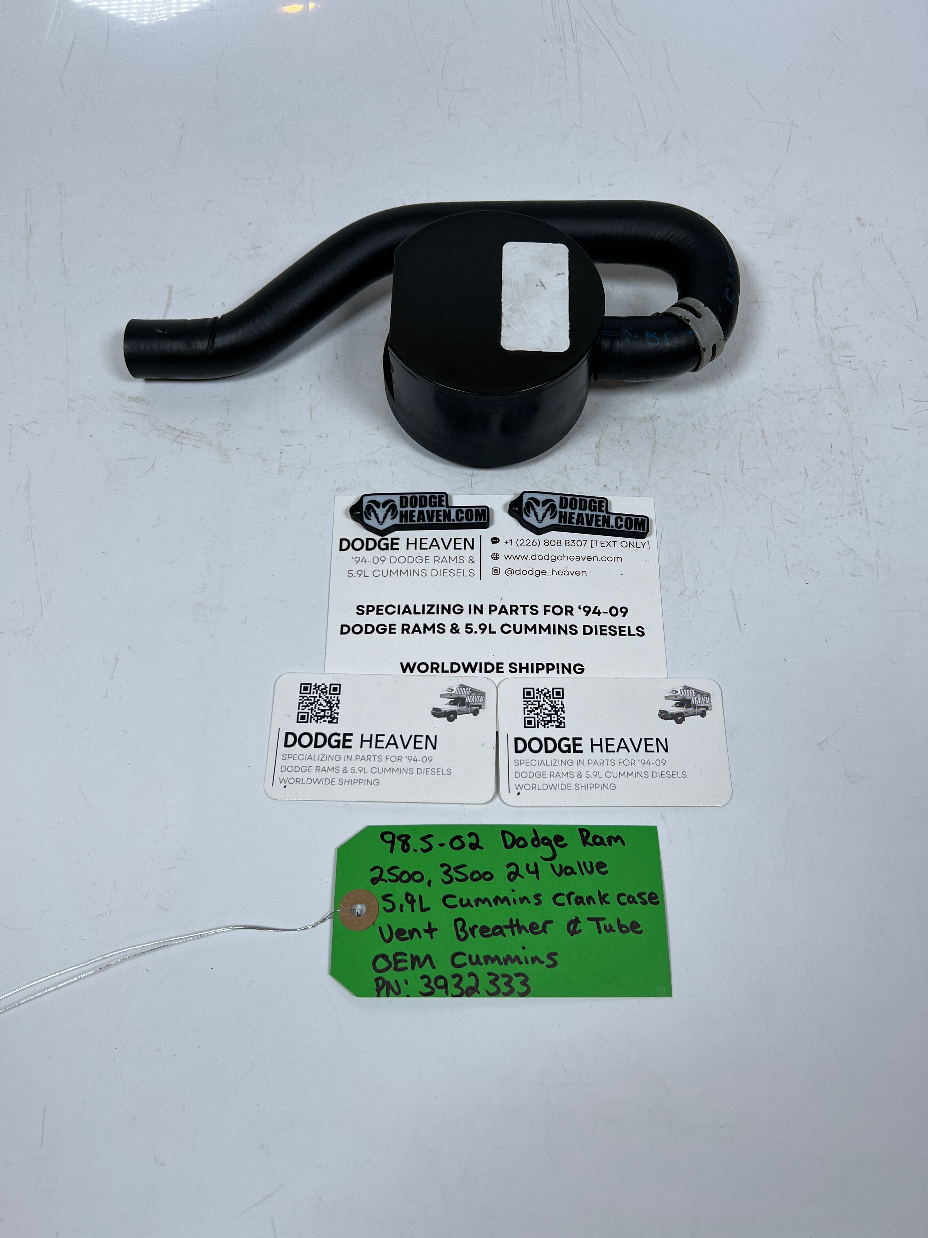 1998.5-2002 Dodge Ram 24 valve 5.9L Cummins Crankcase Vent Breather & Tube