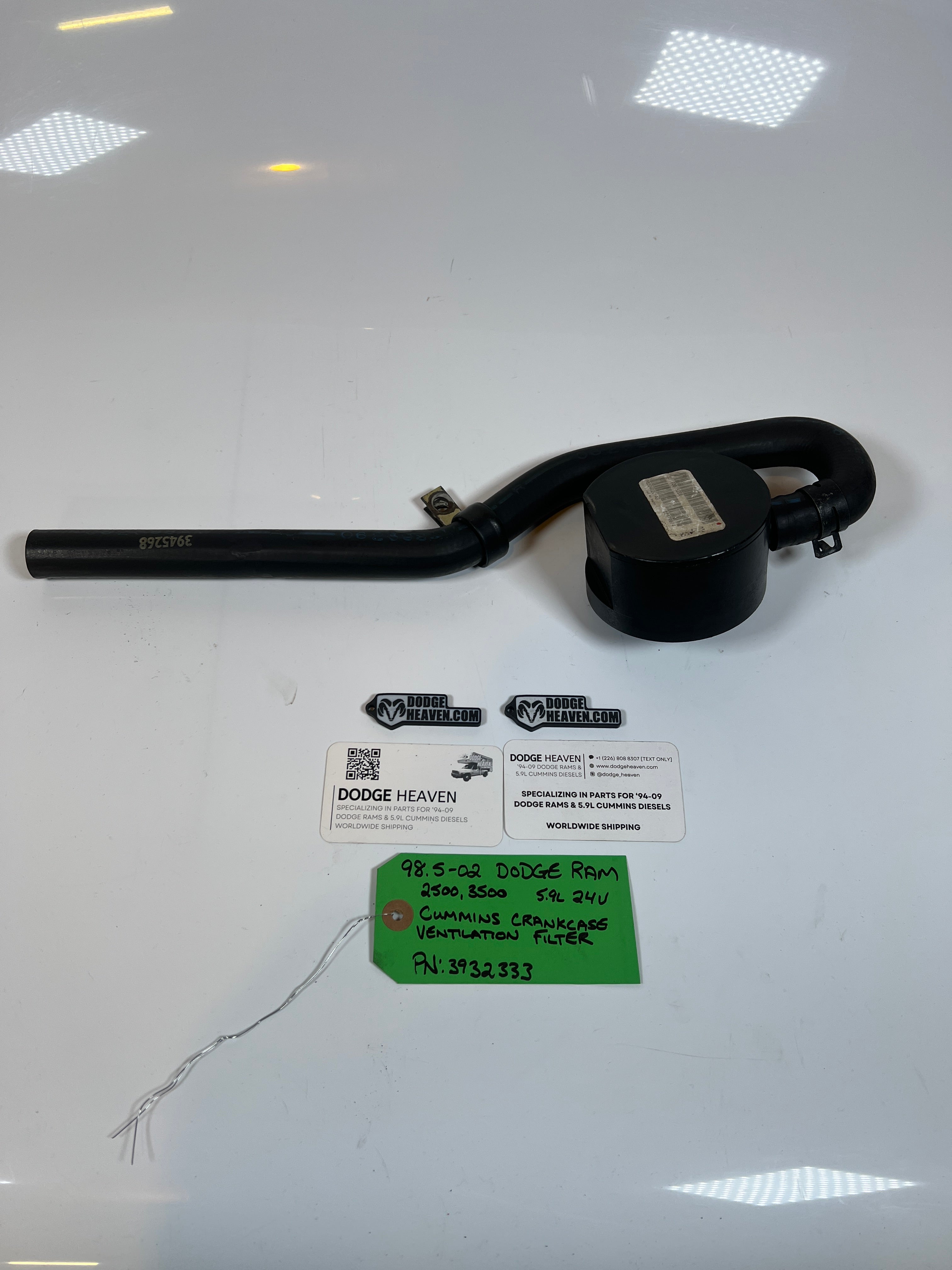 1998.5-2002 Dodge Ram 24 valve 5.9L Cummins Crankcase Vent Breather & Tube