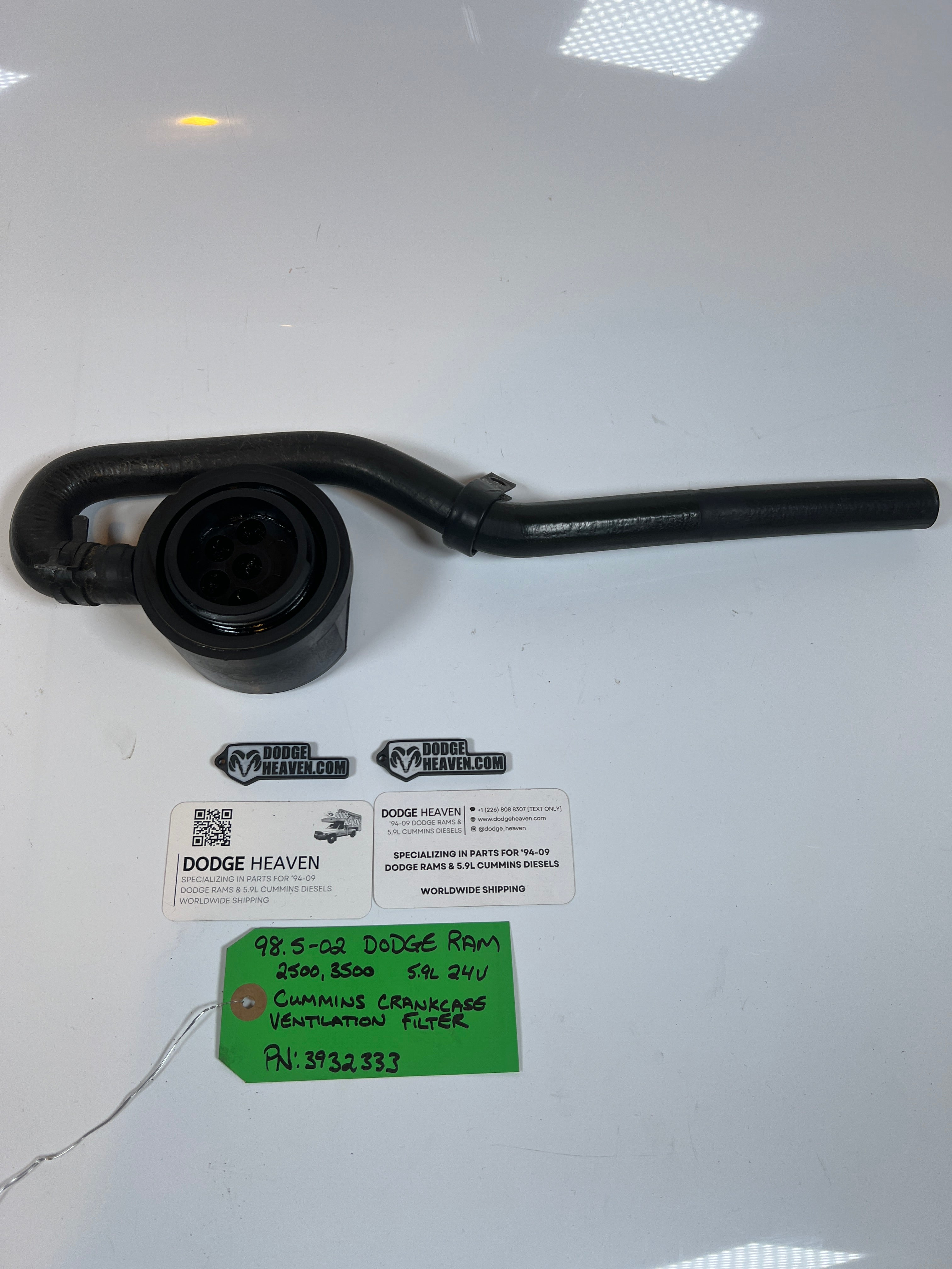 1998.5-2002 Dodge Ram 24 valve 5.9L Cummins Crankcase Vent Breather & Tube