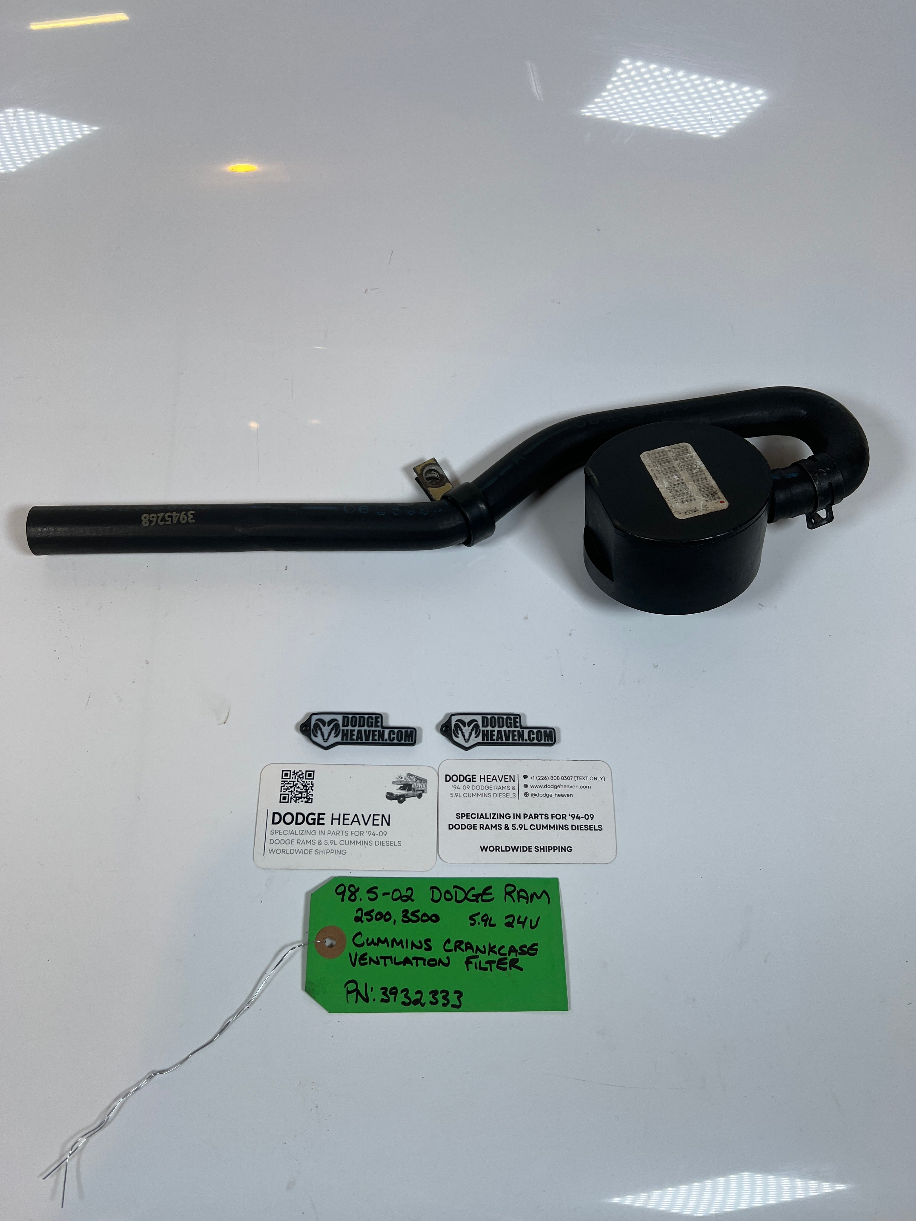 1998.5-2002 Dodge Ram 24 valve 5.9L Cummins Crankcase Vent Breather & Tube