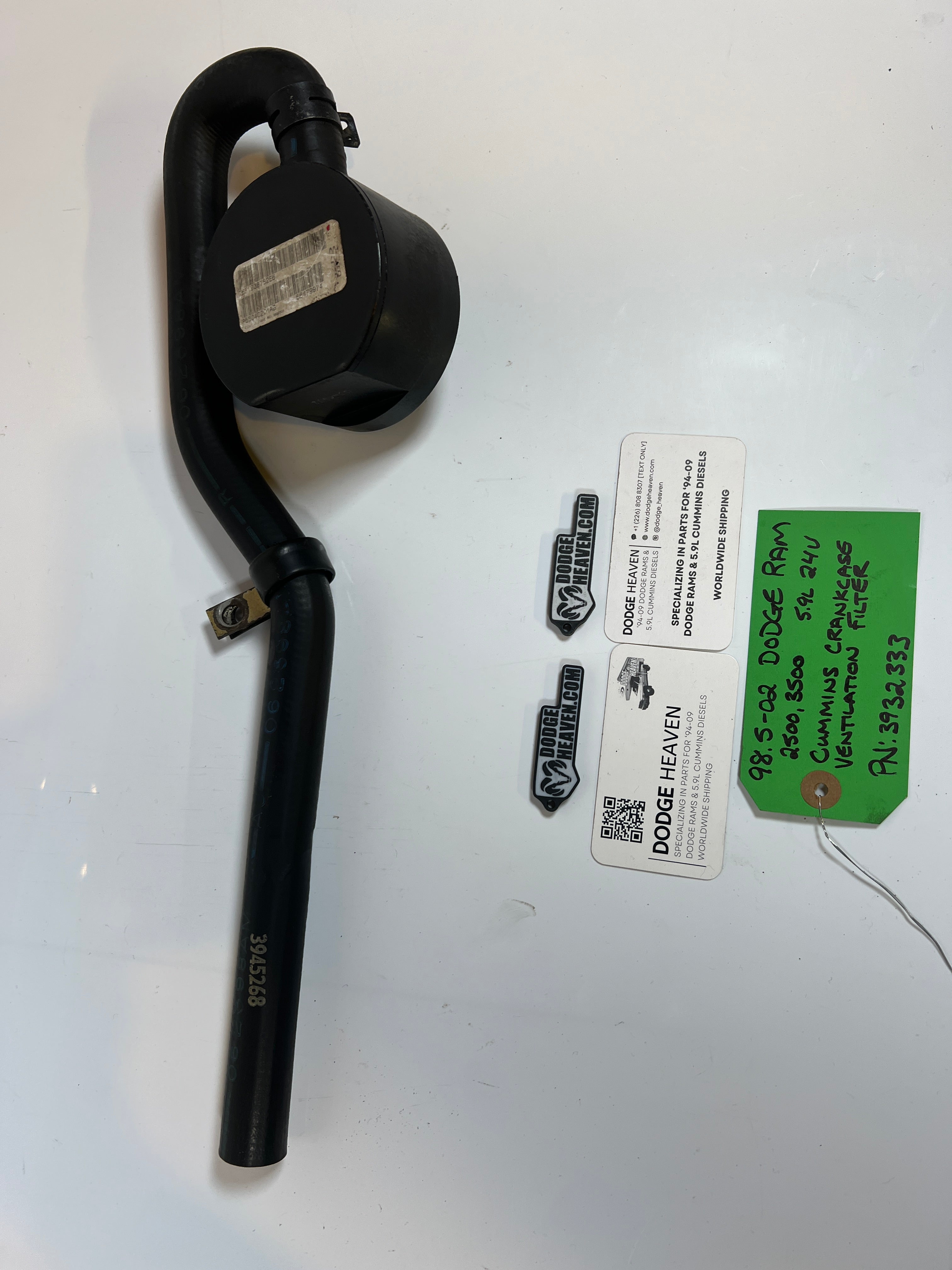 1998.5-2002 Dodge Ram 24 valve 5.9L Cummins Crankcase Vent Breather & Tube