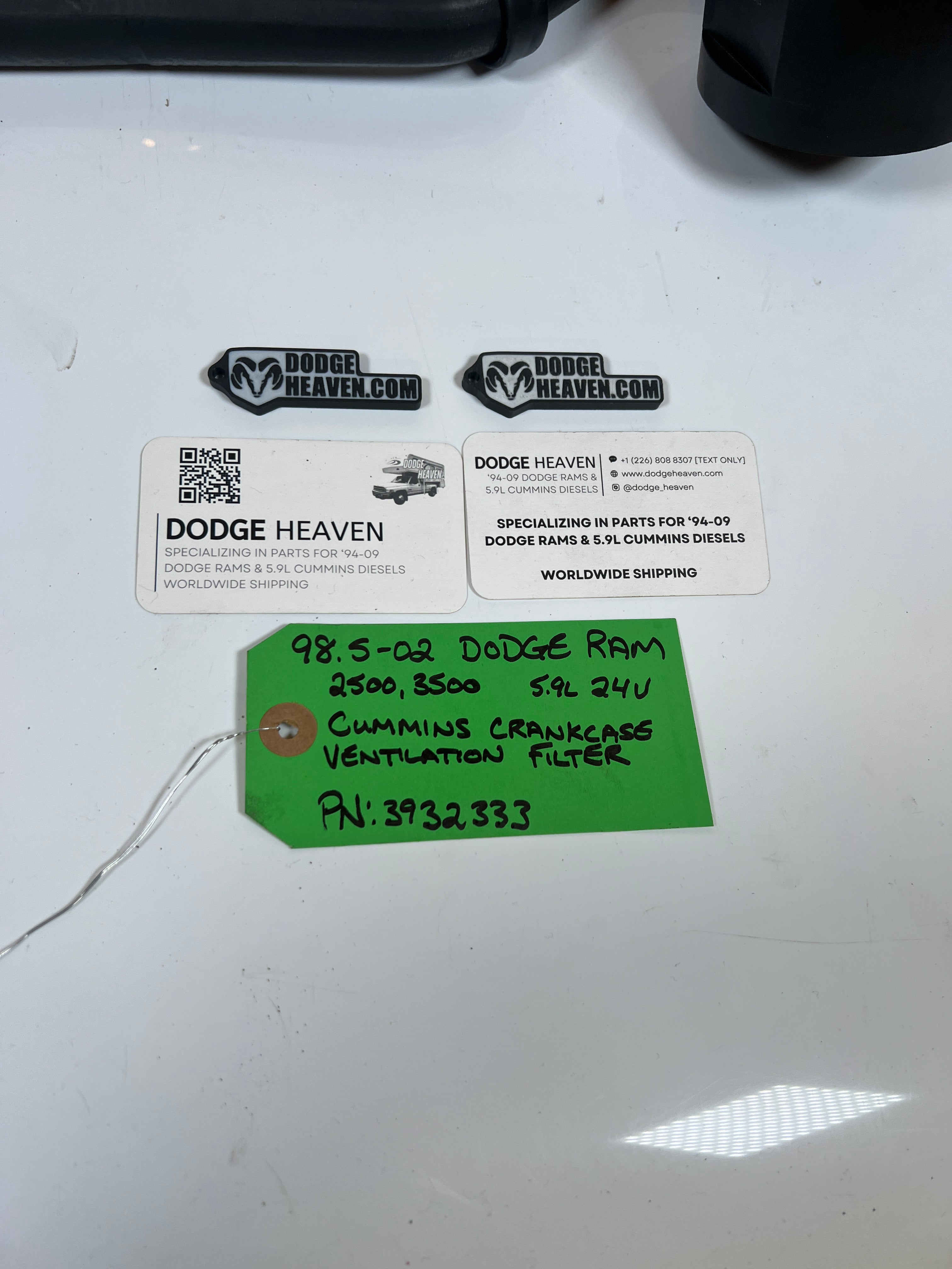 1998.5-2002 Dodge Ram 24 valve 5.9L Cummins Crankcase Vent Breather & Tube