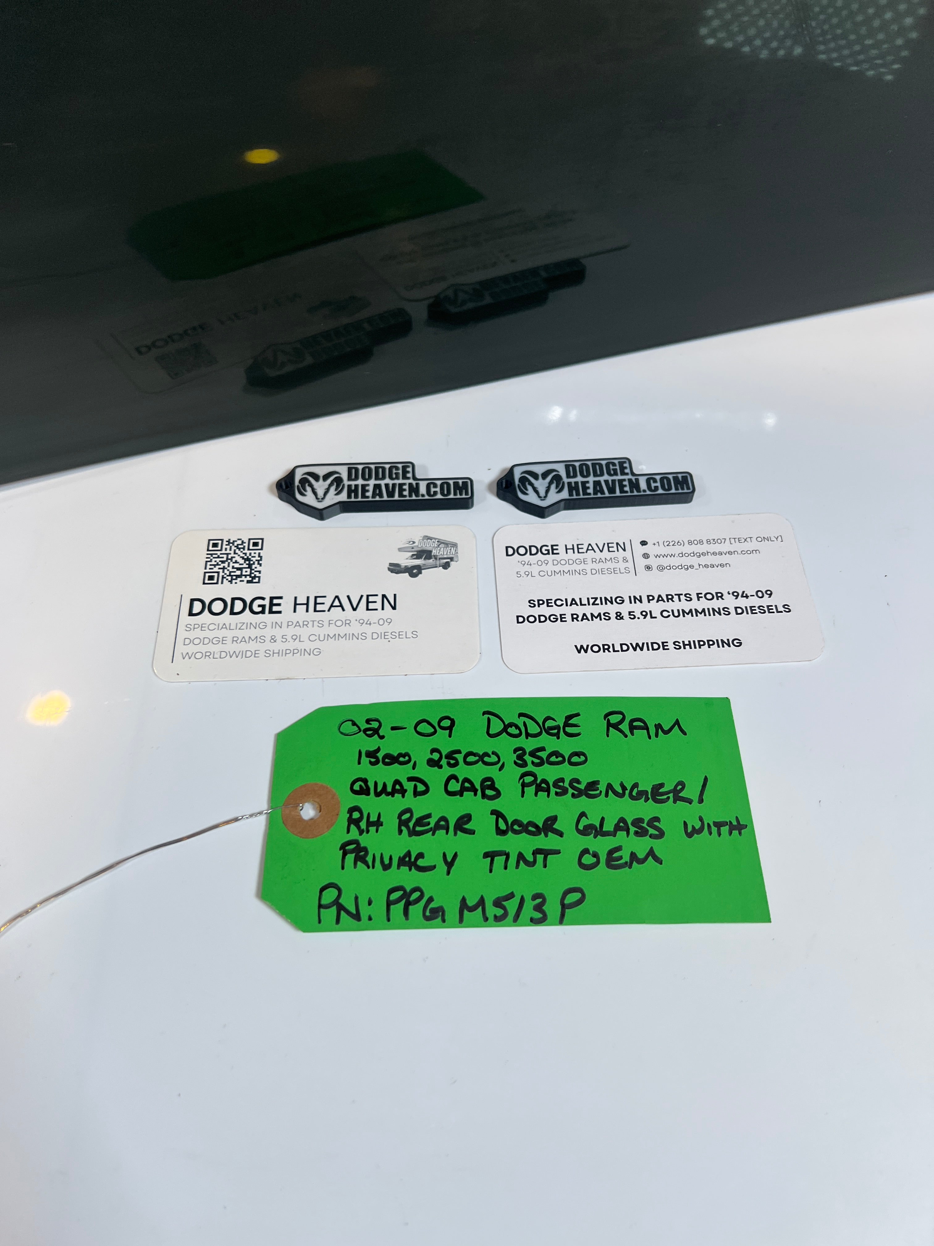 2002-2009 Dodge Ram Quad Cab Passenger Rear Door Glass W Privacy Tint