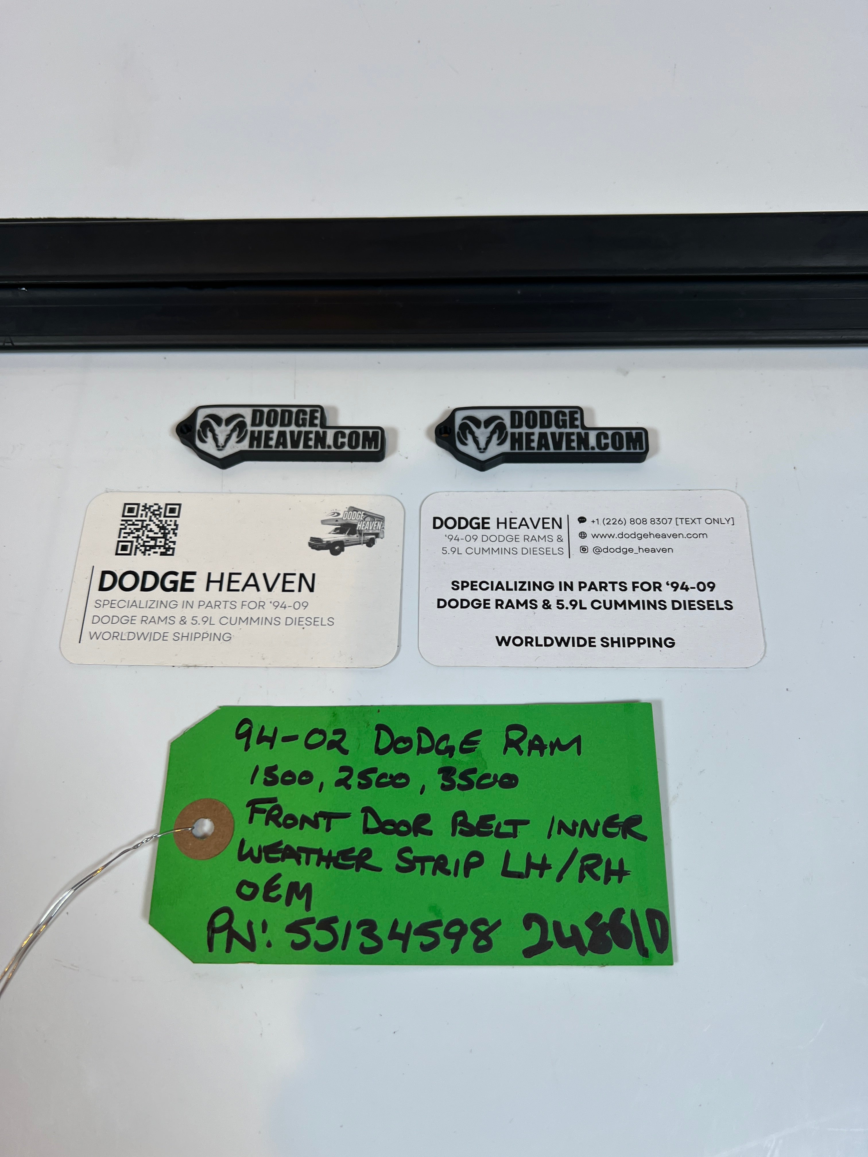 1994-2002 Dodge Ram 1500 2500 3500 Front Door belt Inner Weather Strip LH/RH