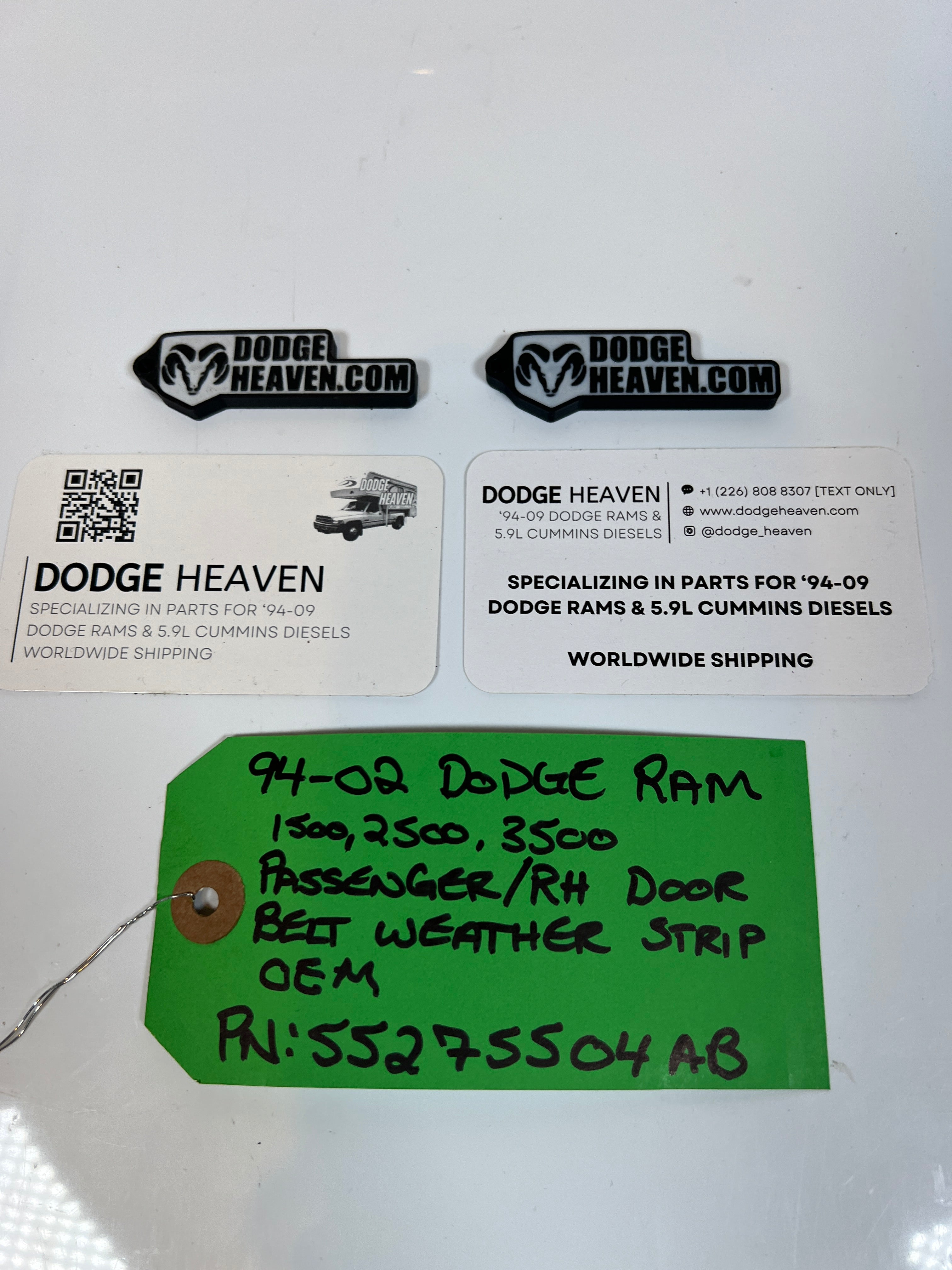 1994-2002 Dodge Ram Passenger / RH Door Belt Weather Strip