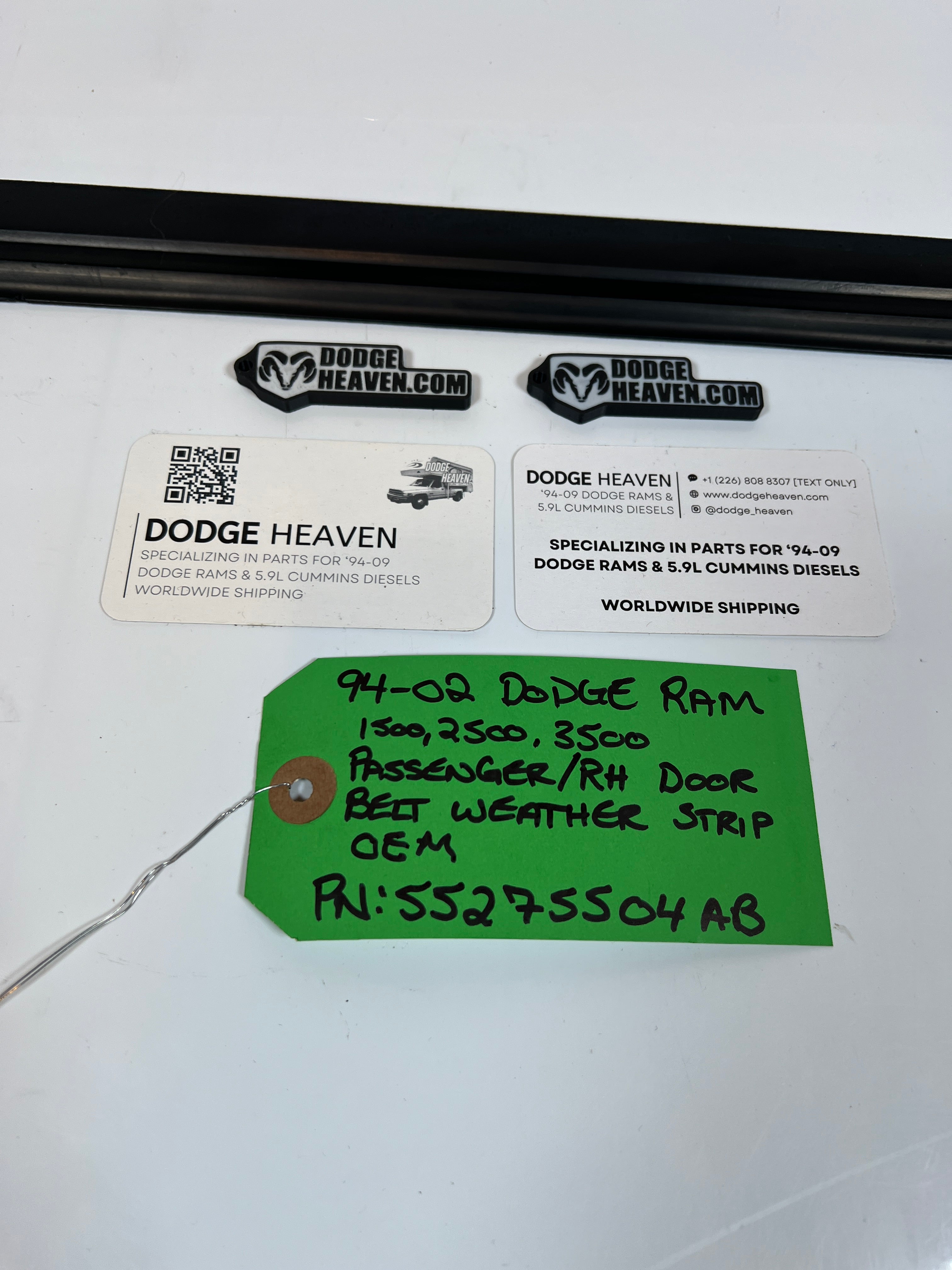 1994-2002 Dodge Ram Passenger / RH Door Belt Weather Strip