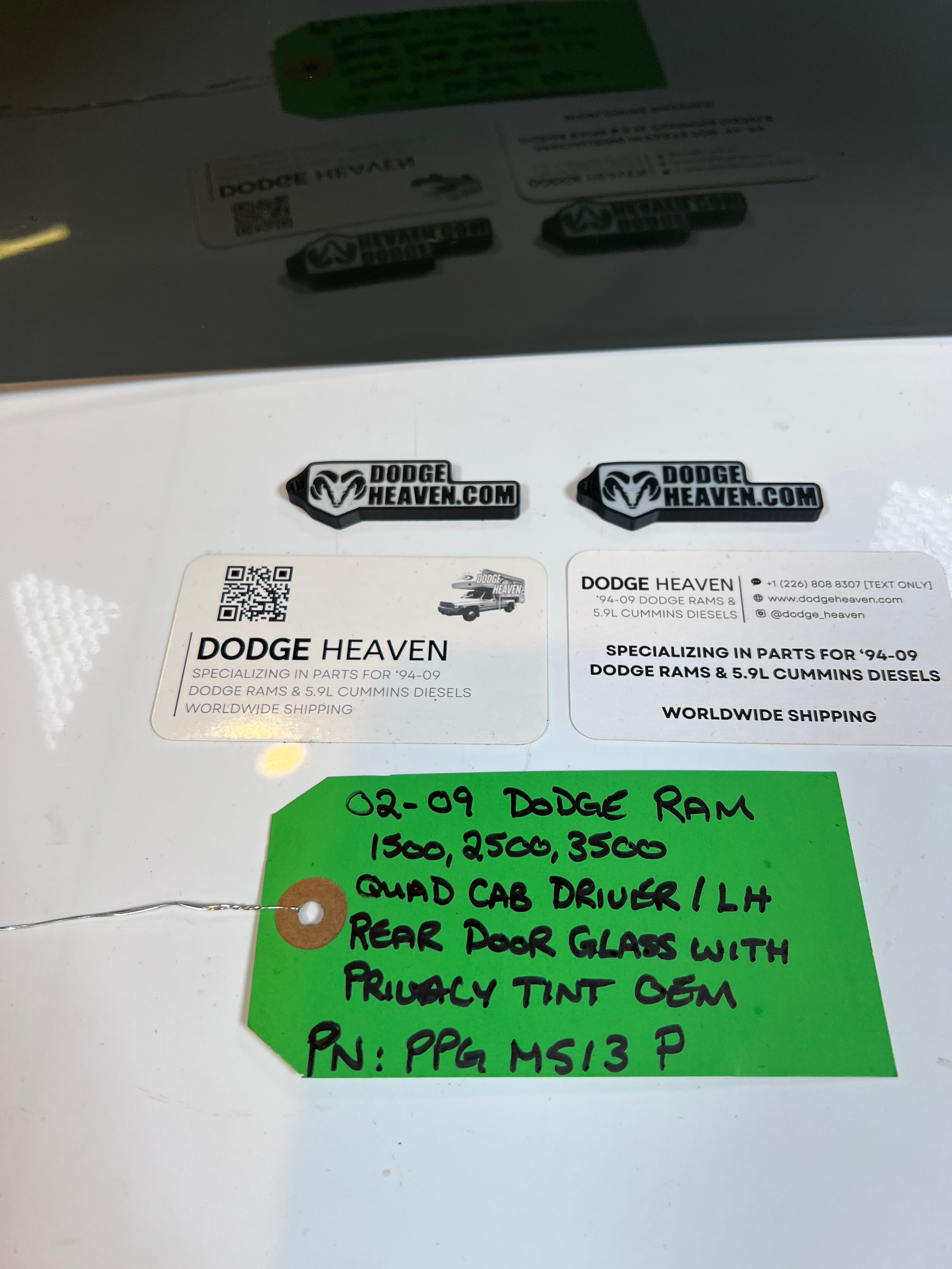 2002-2009 Dodge Ram Quad Cab Driver Side Rear Door Glass W Privacy Tint