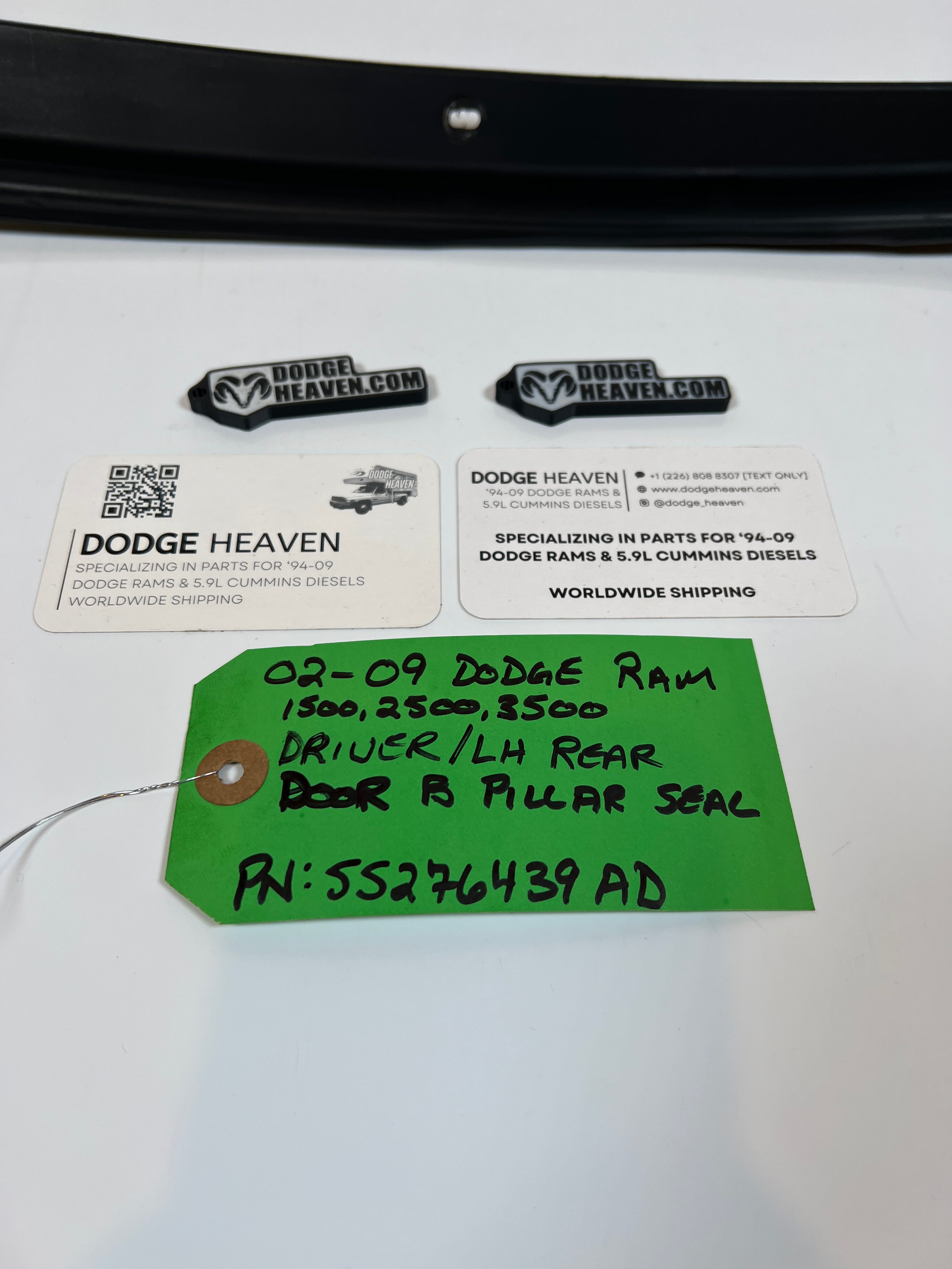 2002-2009 Dodge Ram Driver LH Rear Door B Pillar Seal