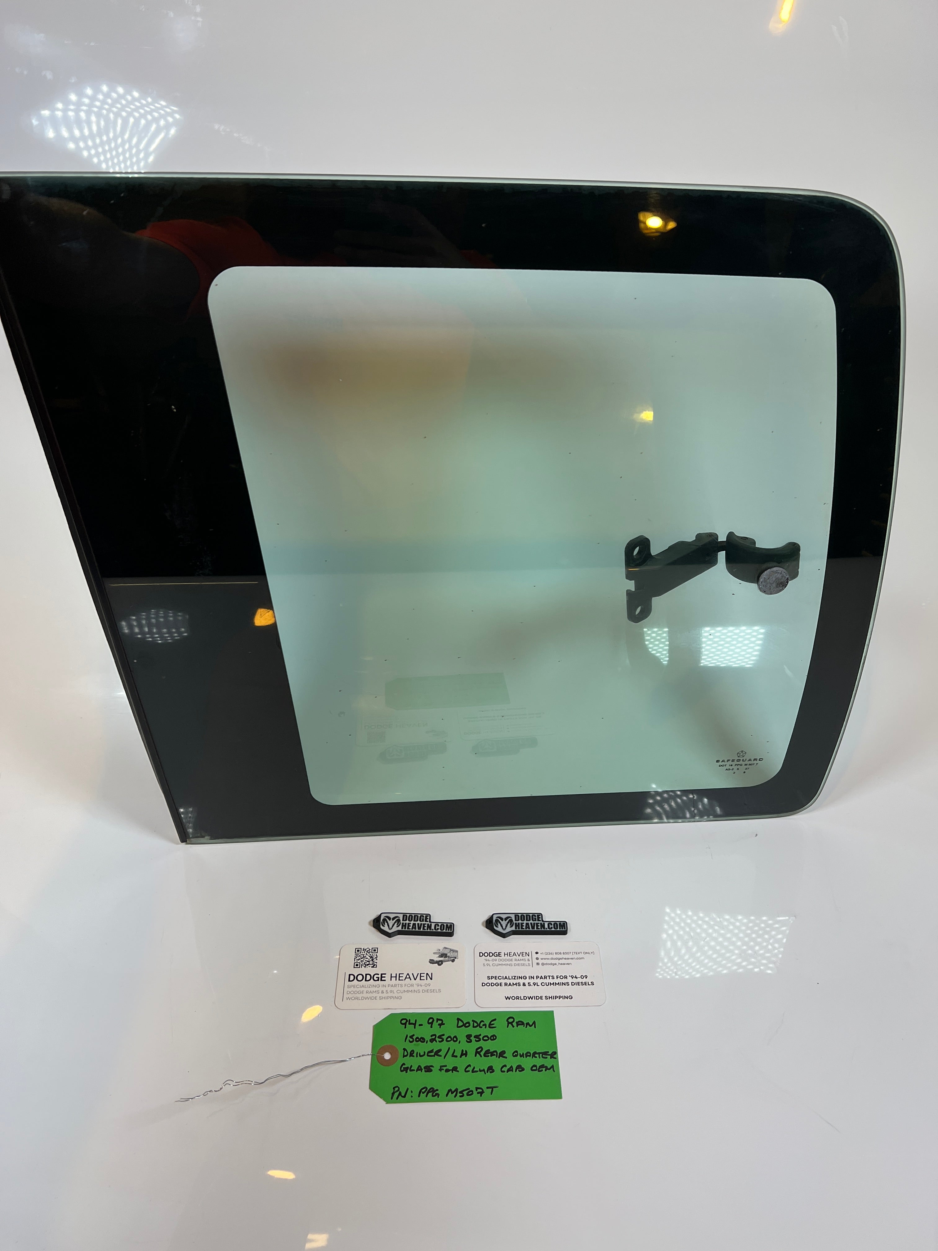 1994-1997 Dodge Ram Driver /  LH Rear Quarter Glass Club Cab