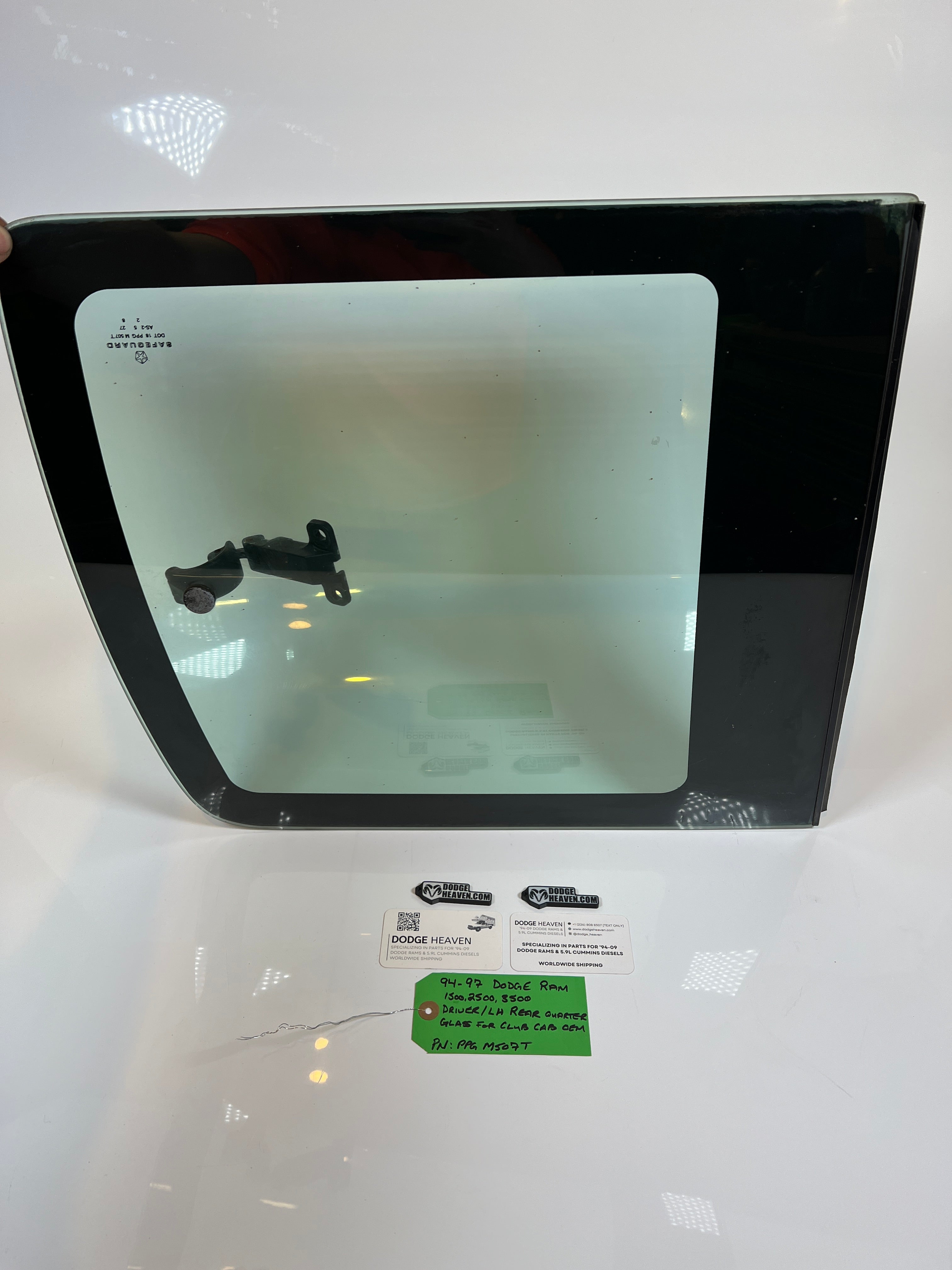 1994-1997 Dodge Ram Driver /  LH Rear Quarter Glass Club Cab